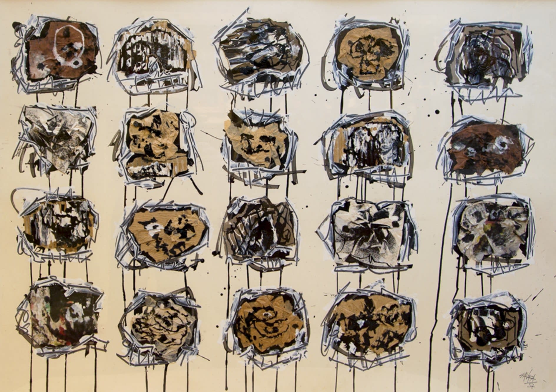 14927, Antonio Saura, Vingt Visages, 1957