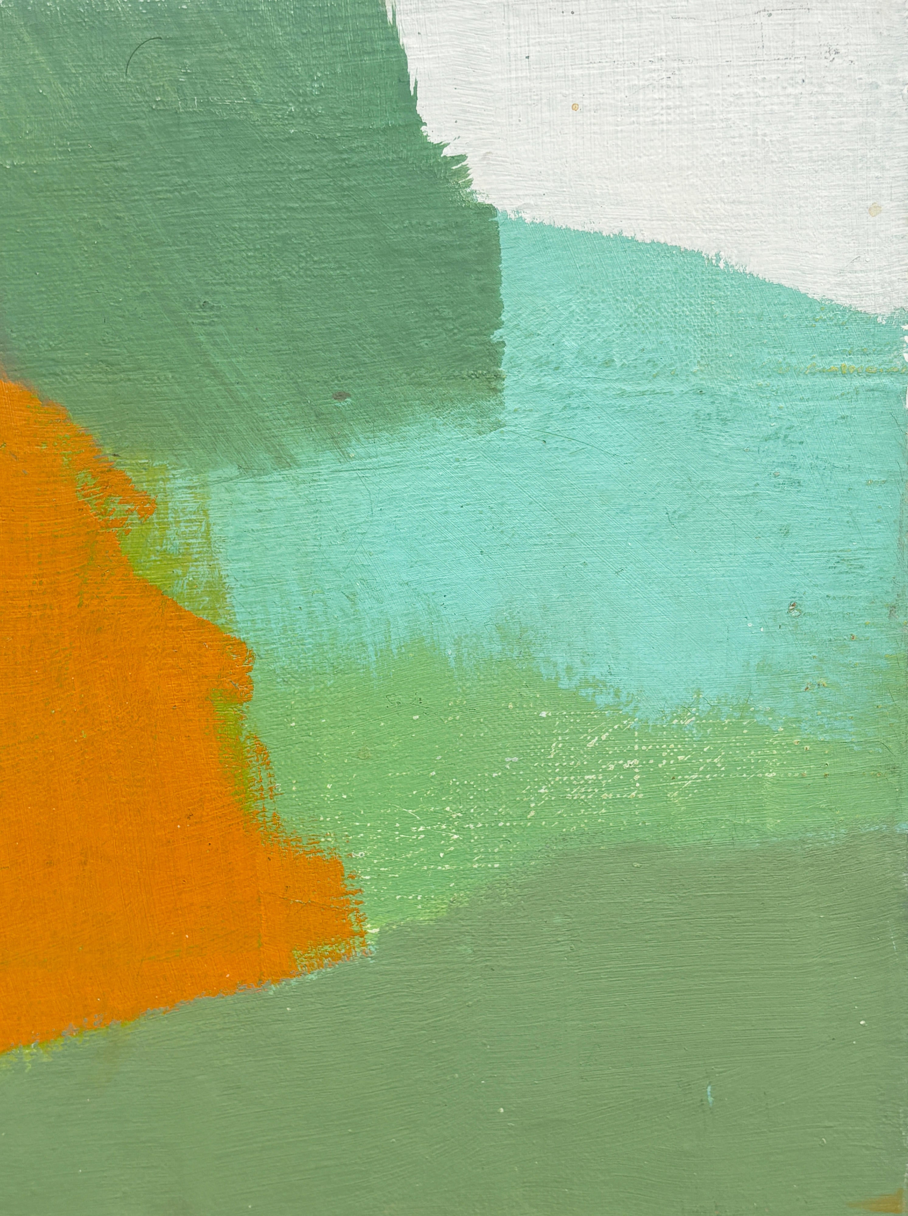 16844, Carl Holty, Color Theory #571 Orange, Greens, White, 1972