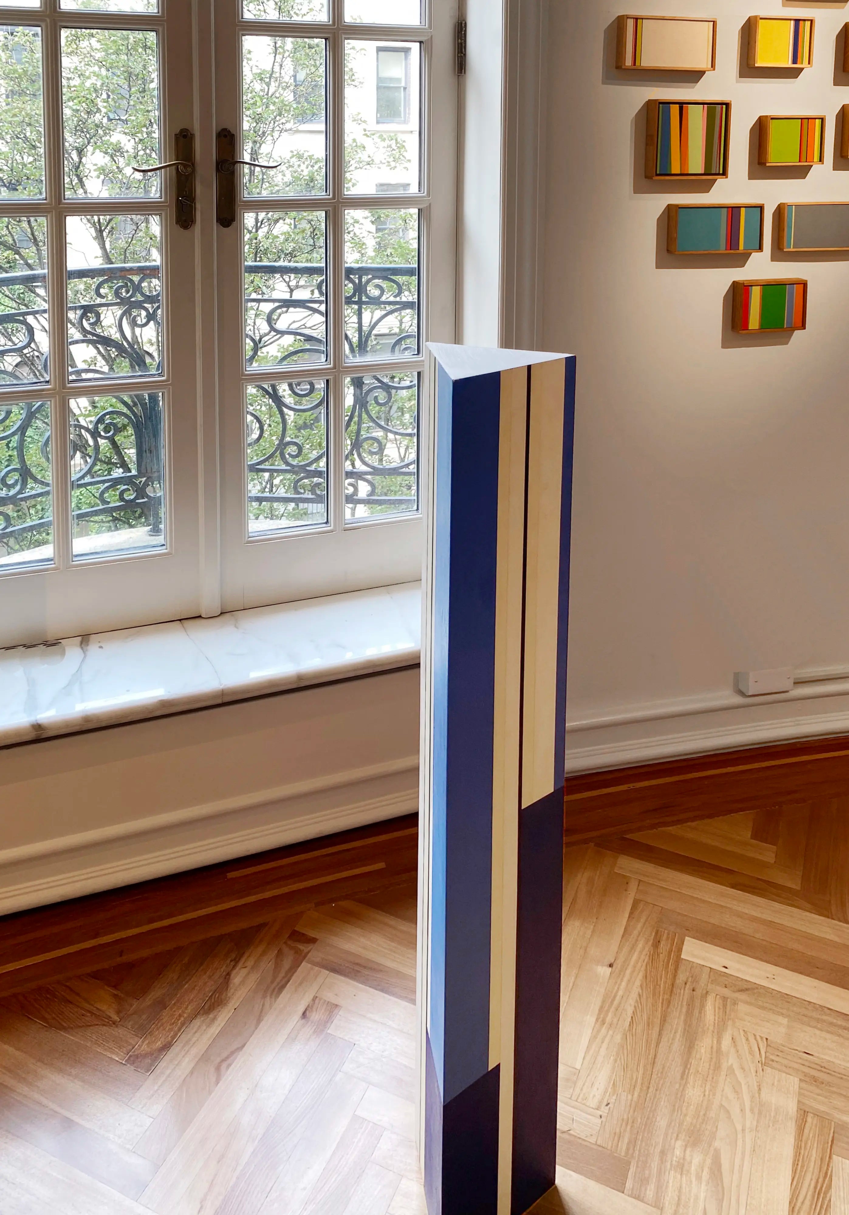13962, Ilya Bolotowsky, Trylon Blue and Yellow, 1972