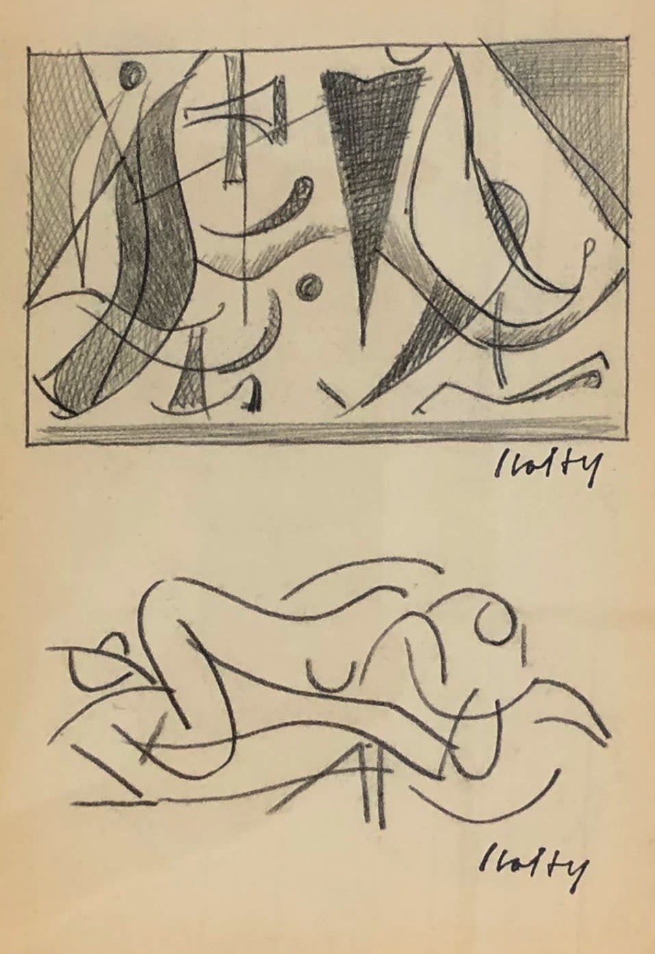 16923, Carl Holty, Forms I, Sketchbook #2, c. 1935