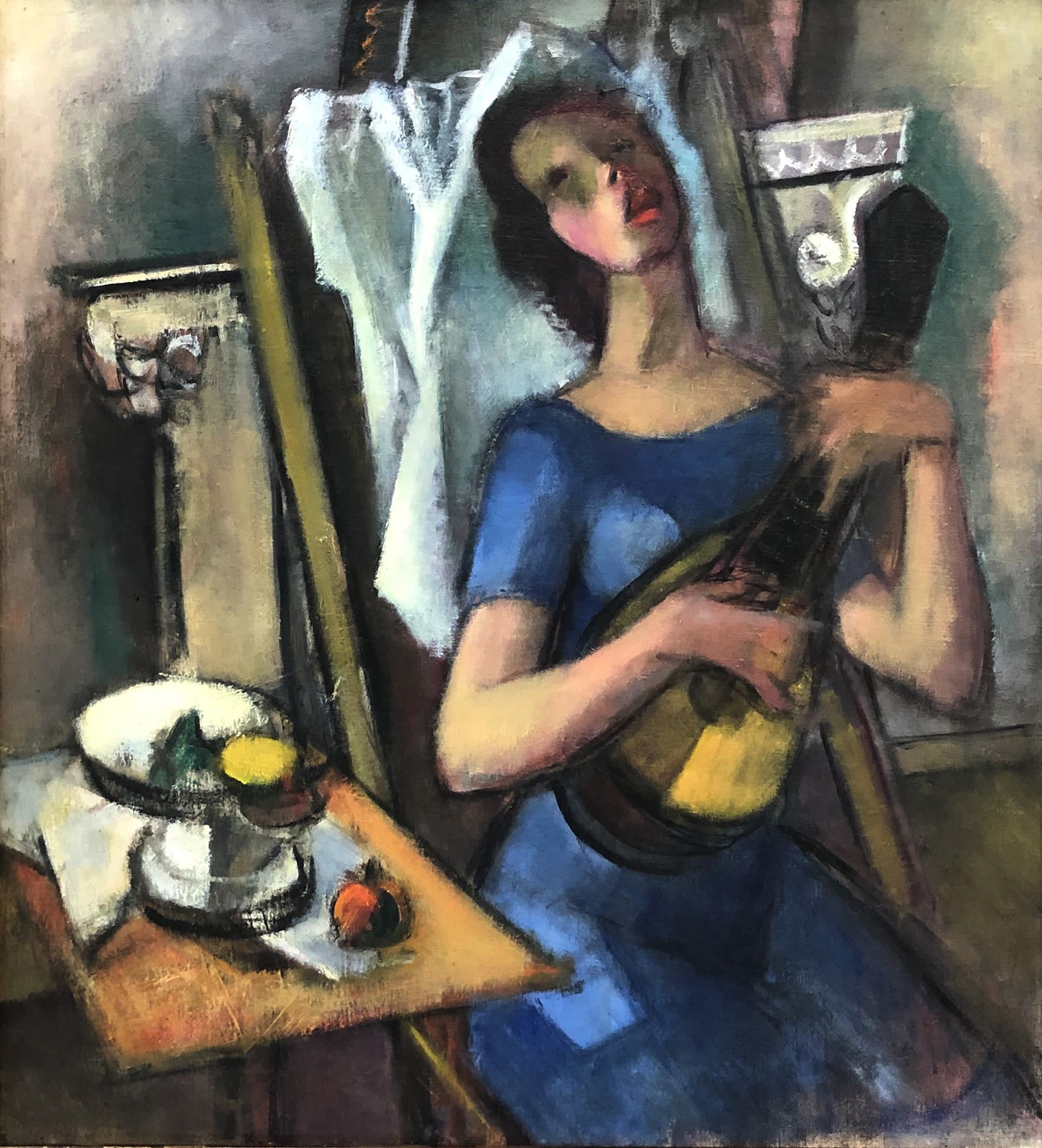 15498, Simka Simkhovitch, Woman with a Guitar, c. 1940s