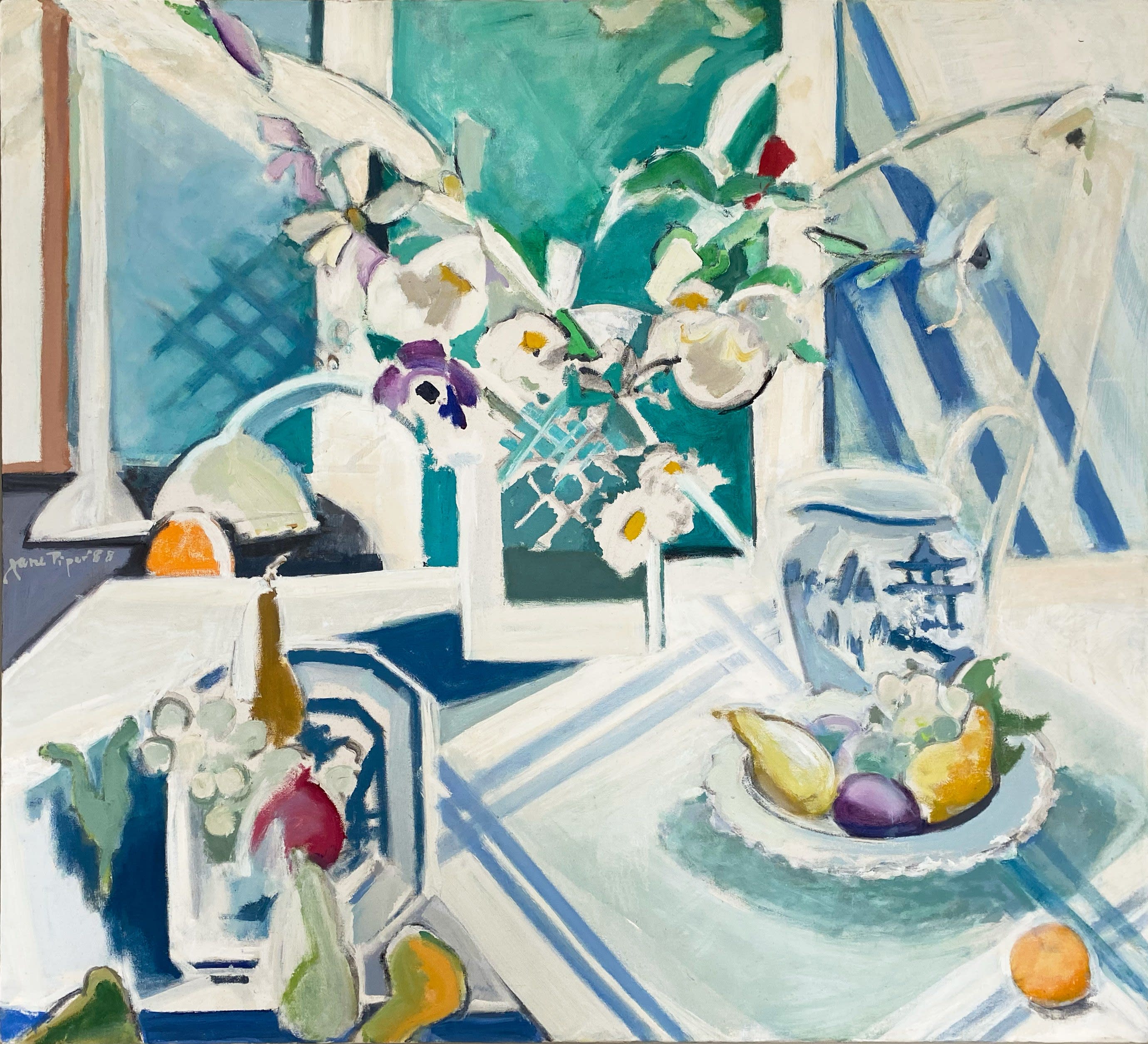 17313, Jane Piper, Canton Platter with Blue Dish Cloth, 1989