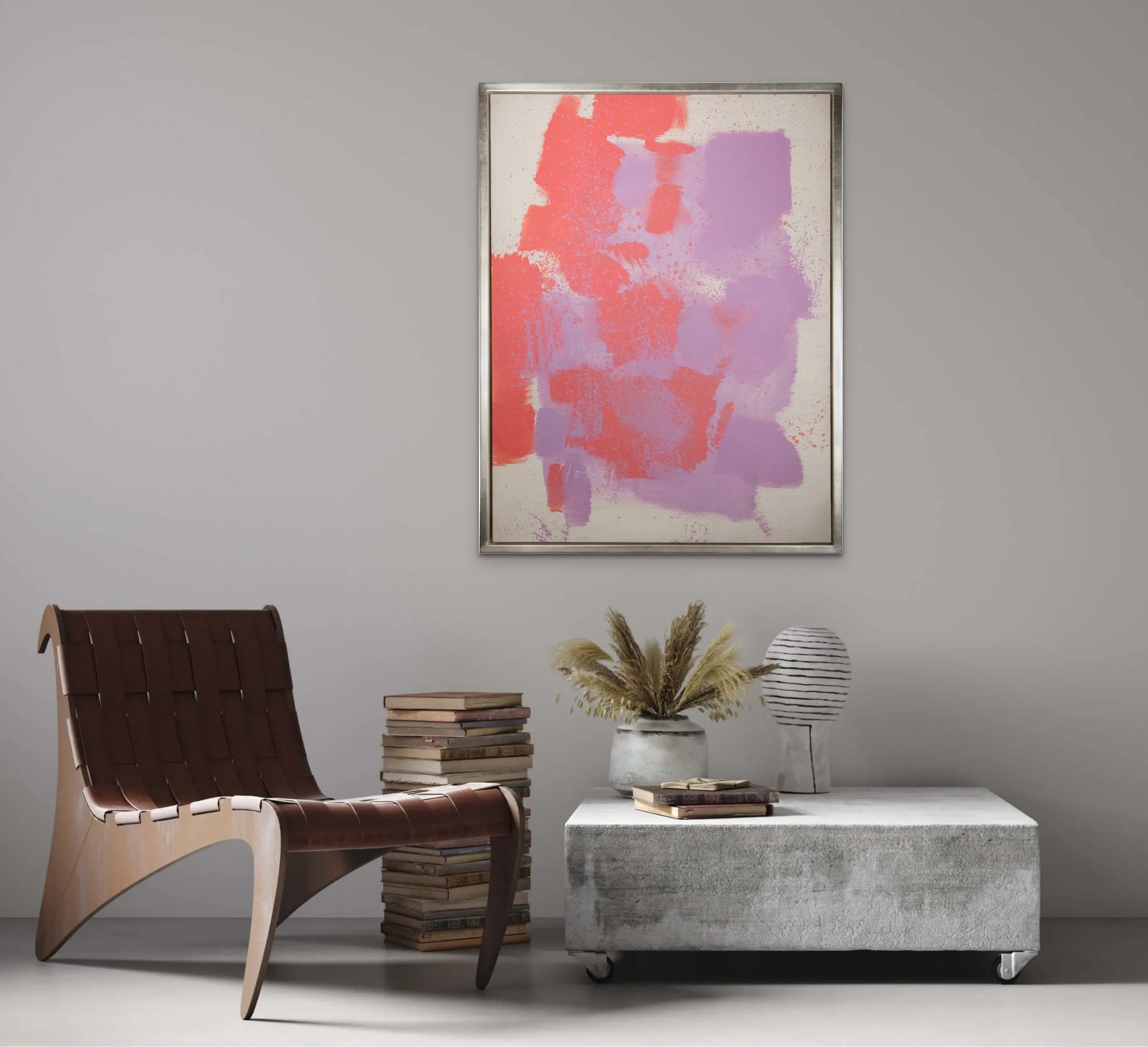 15892, Carl Holty, Red, Purple, White #8, 1970