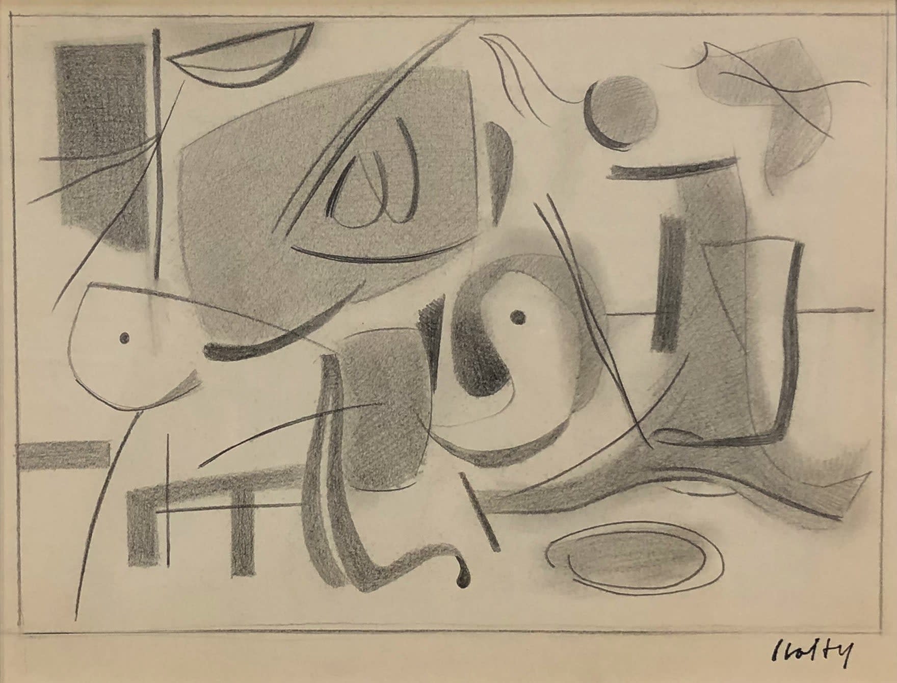 16912, Carl Holty, Forms and Figures #2 Sketchbook #3, c. 1935