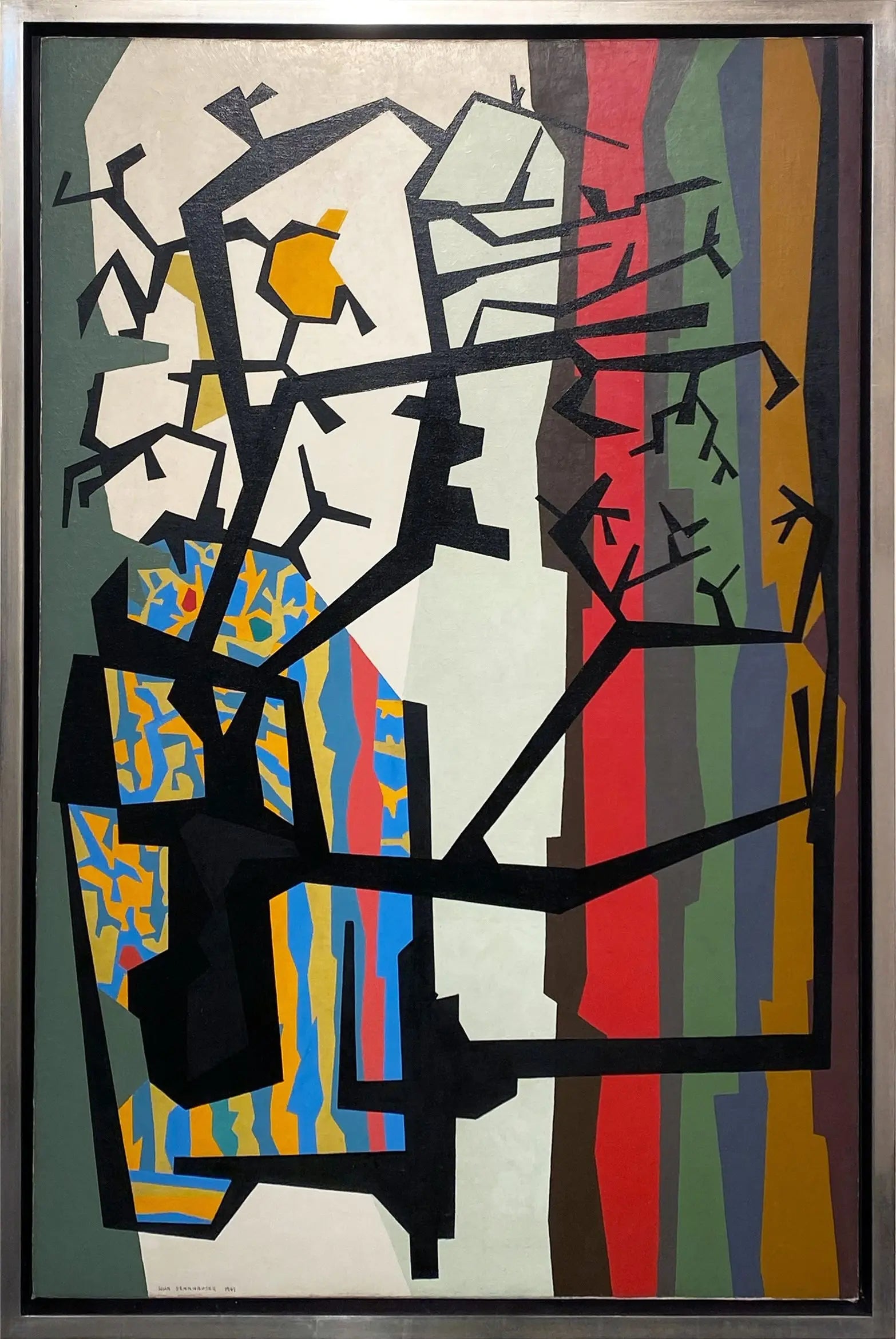 14938, John Sennhauser, Black Forms in Color Space # 13, 1947