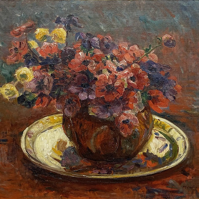 14748, Georges Daniel de Monfreid, Floral Still Life with Brass Platter, c. 1905-1909