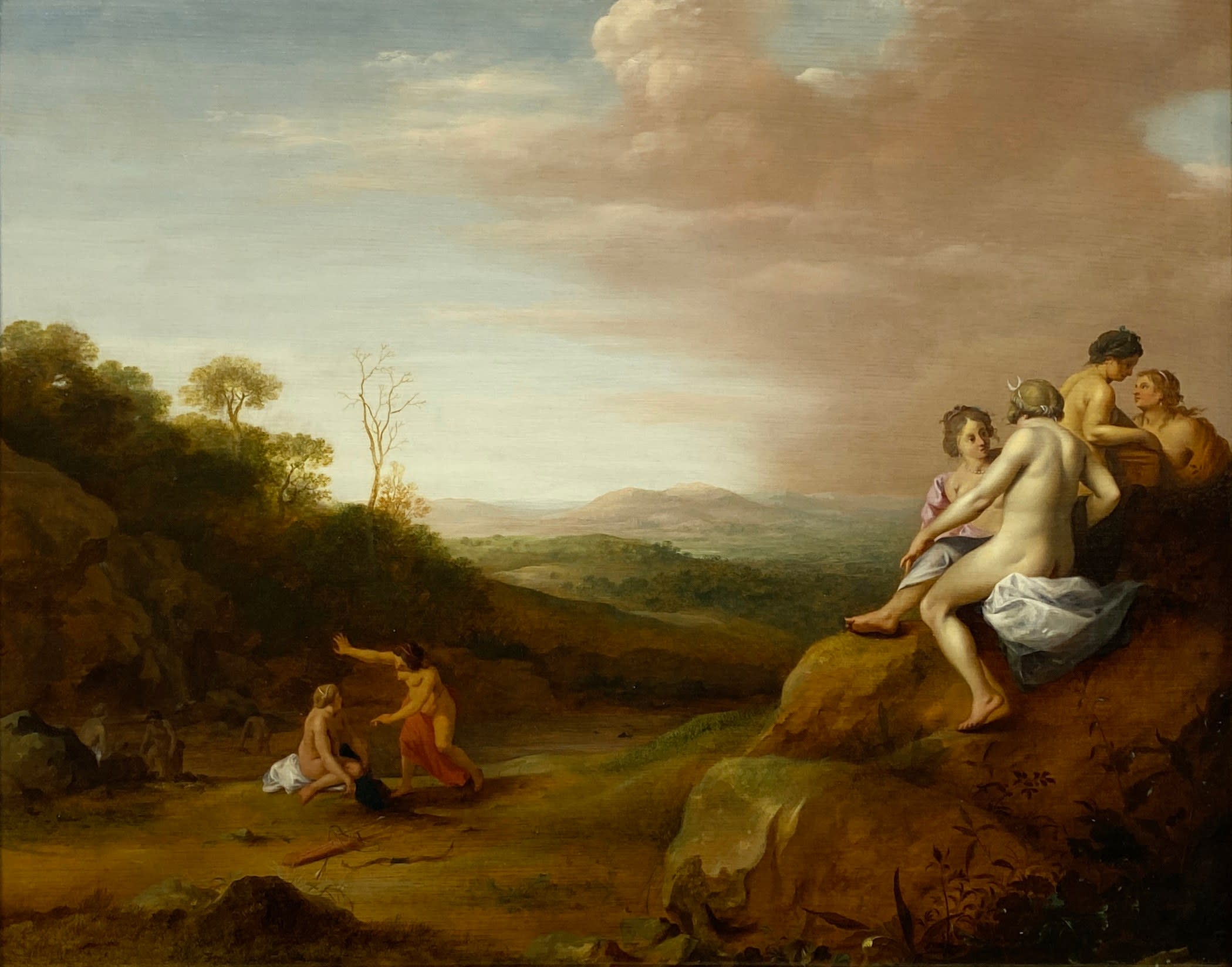 17332, Cornelis Van Polenburch, Diana and her Nymphs with Discovery of Callisto