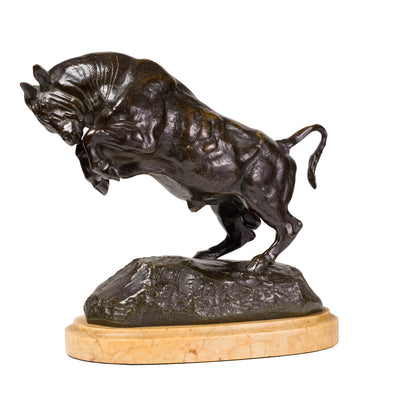 14435, Antoine-Louis Barye, Taureau Cabre (Rearing Bull), Modeled 1841; cast date unknown