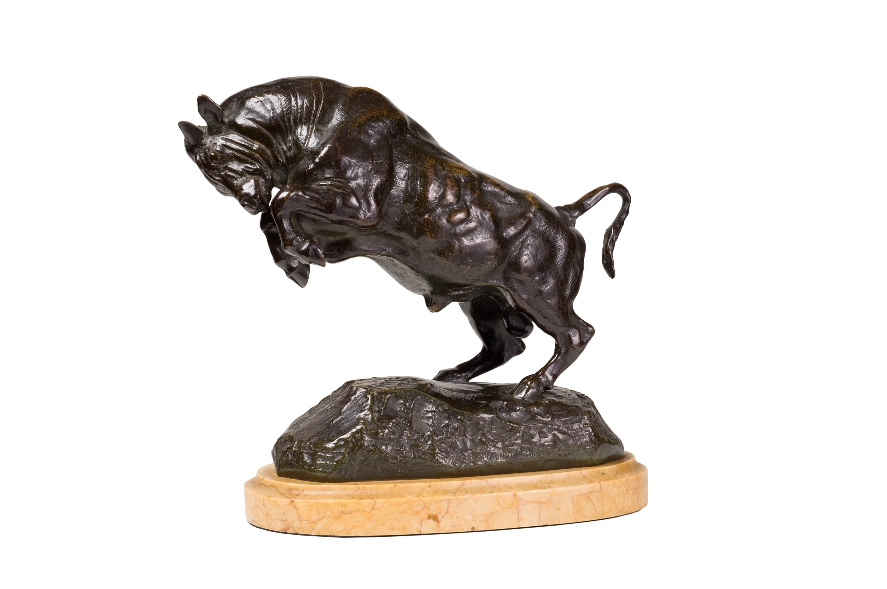14435, Antoine-Louis Barye, Taureau Cabre (Rearing Bull), modeled 1841; cast date unknown