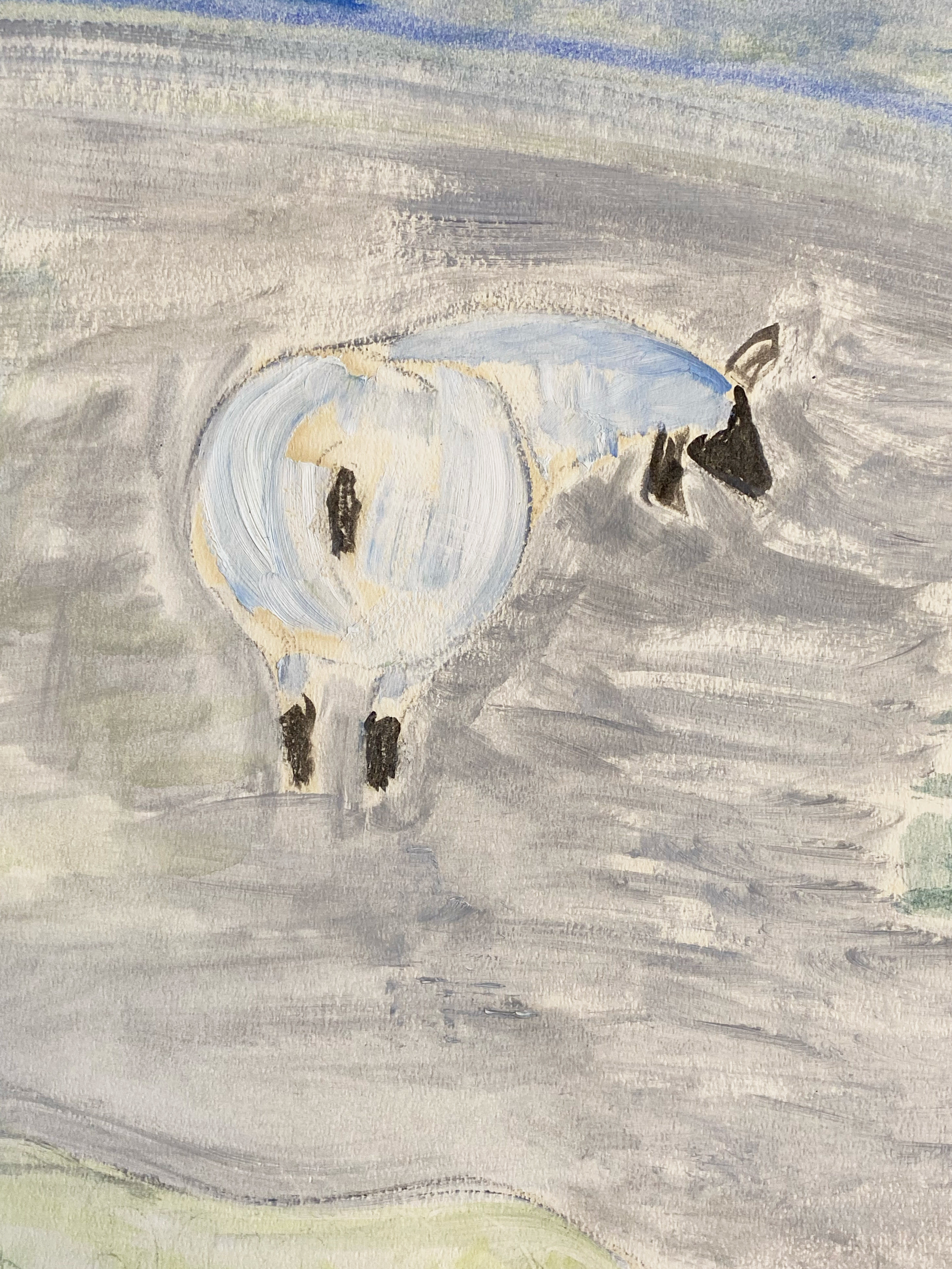 18331, Milton Avery, Three Sheep in a Meadow, 1963