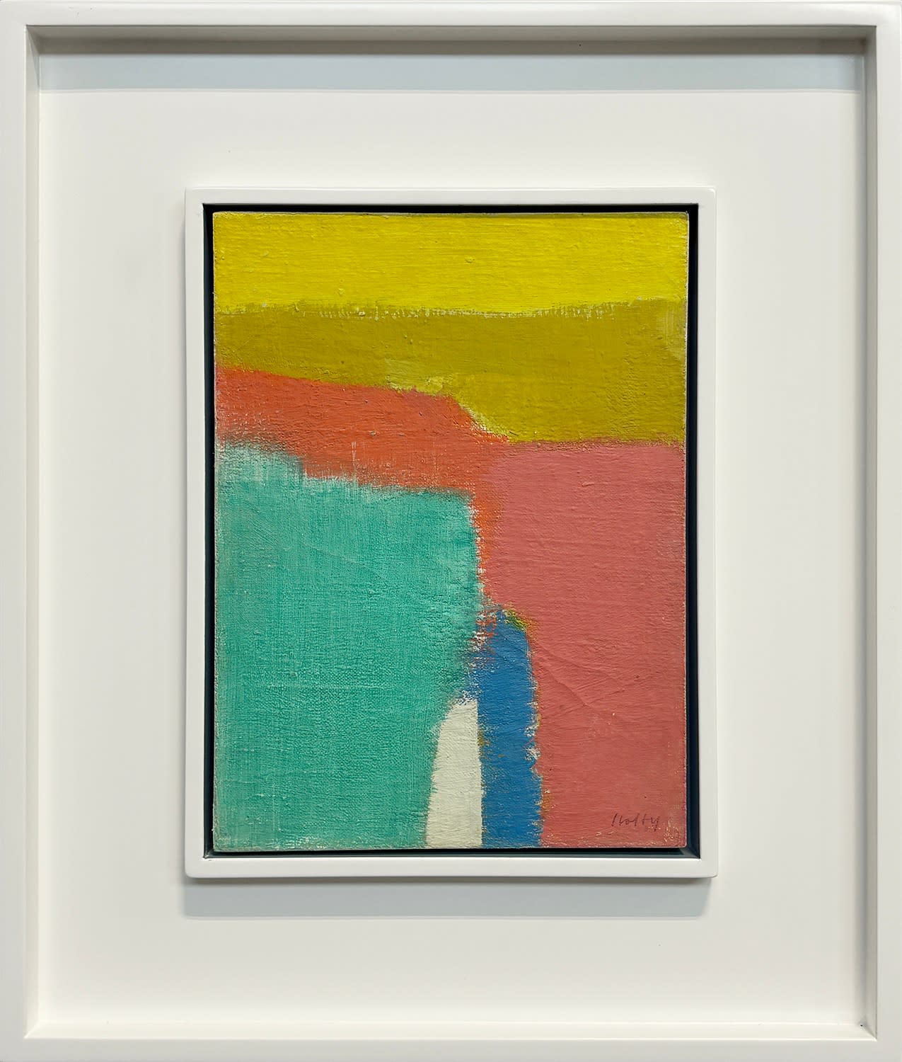 16843, Carl Holty, Color Theory #656 Yellow, Pink, Green, Blue, White, 1963