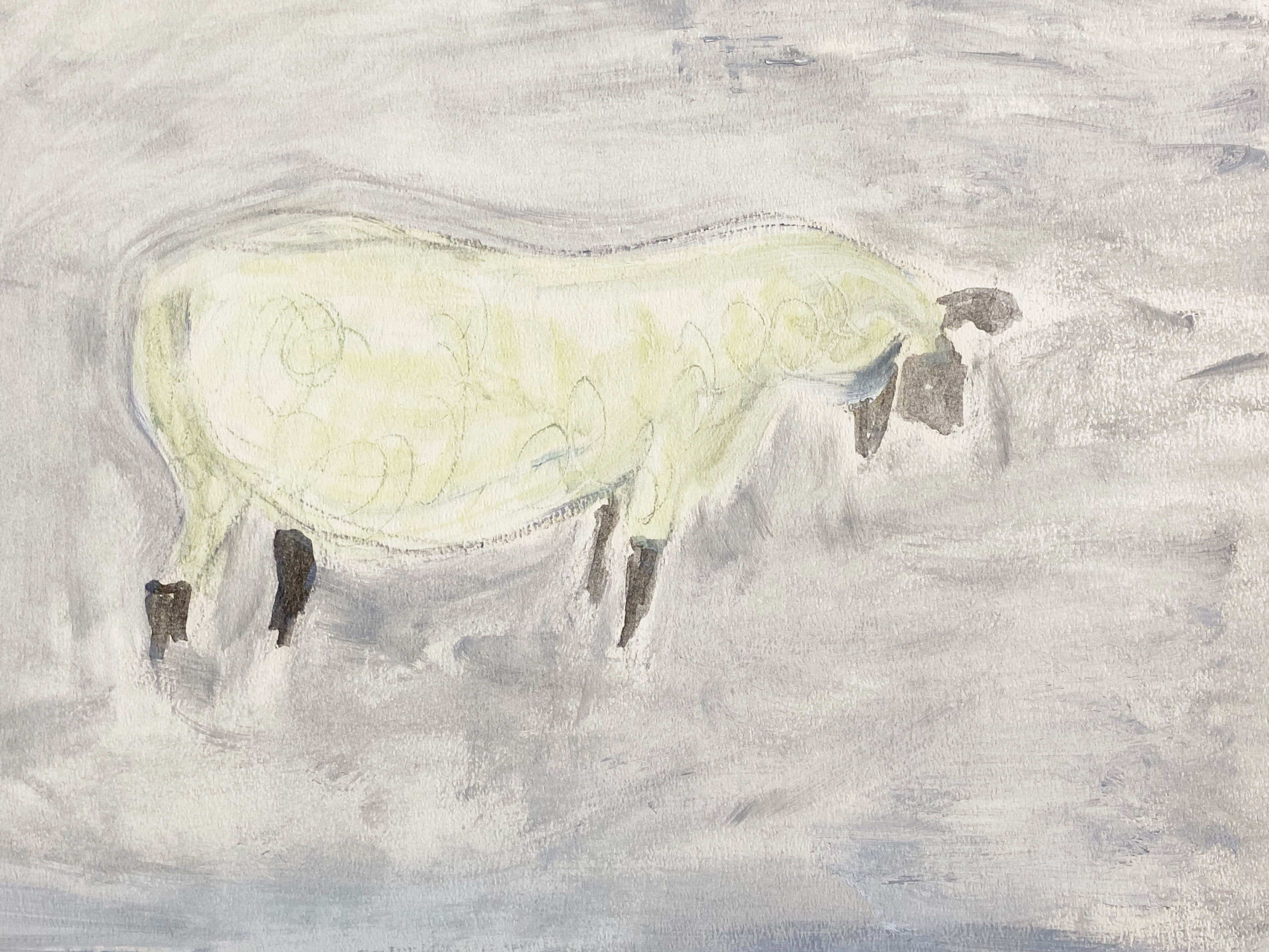 18331, Milton Avery, Three Sheep in a Meadow, 1963