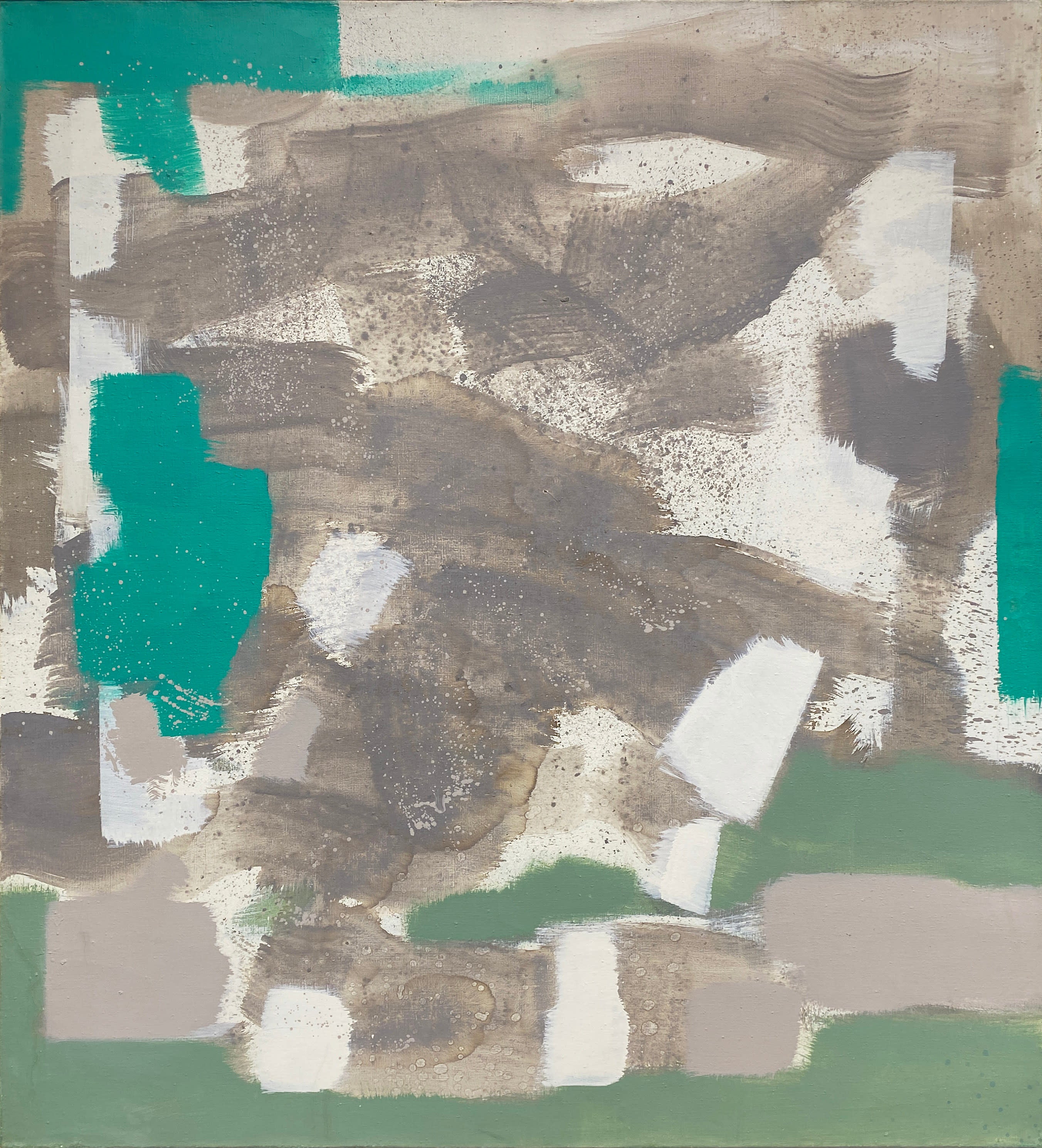 15422, Carl Holty, Tan, Green, White, 1972