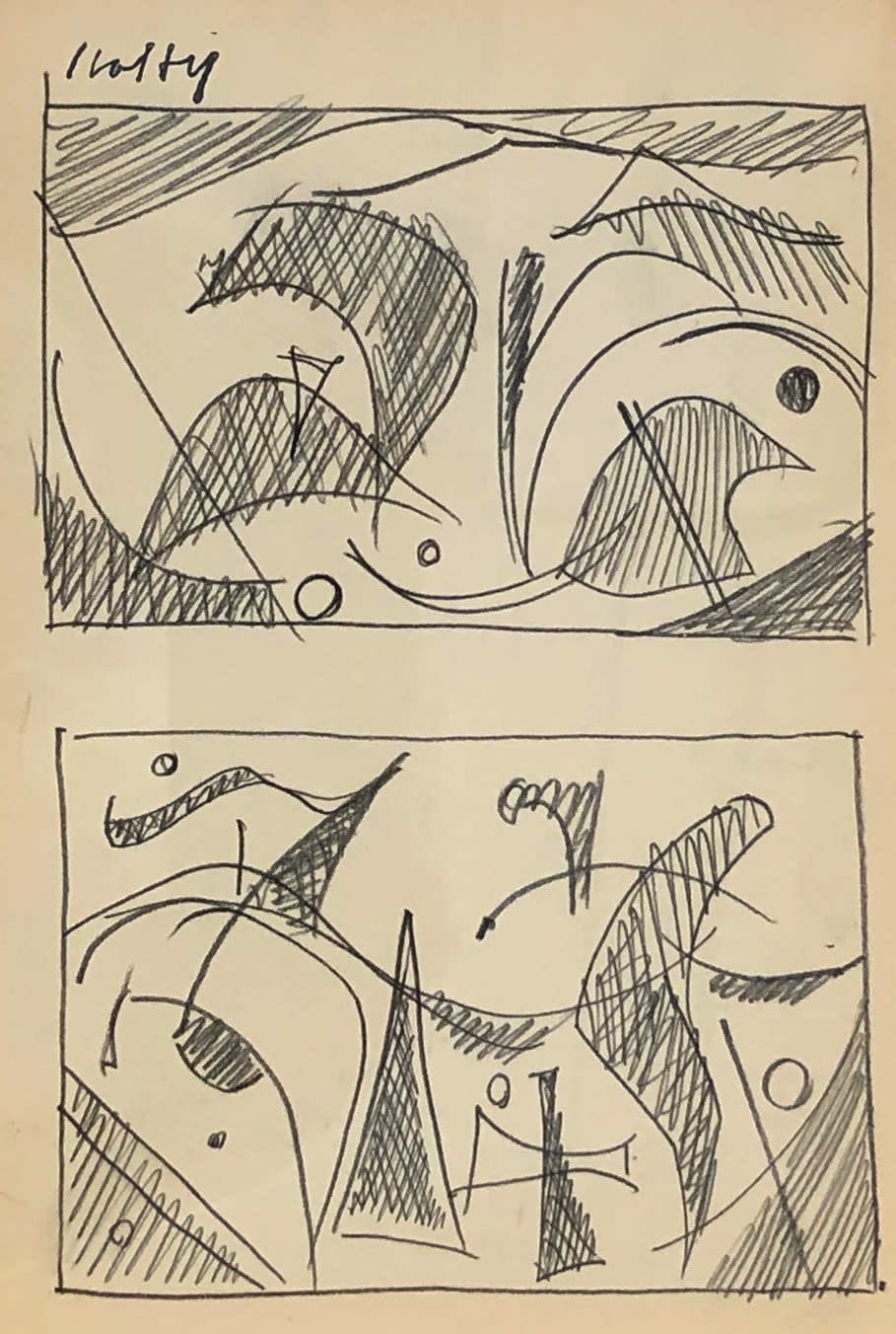 16922, Carl Holty, Forms II, Sketchbook #2, c. 1935