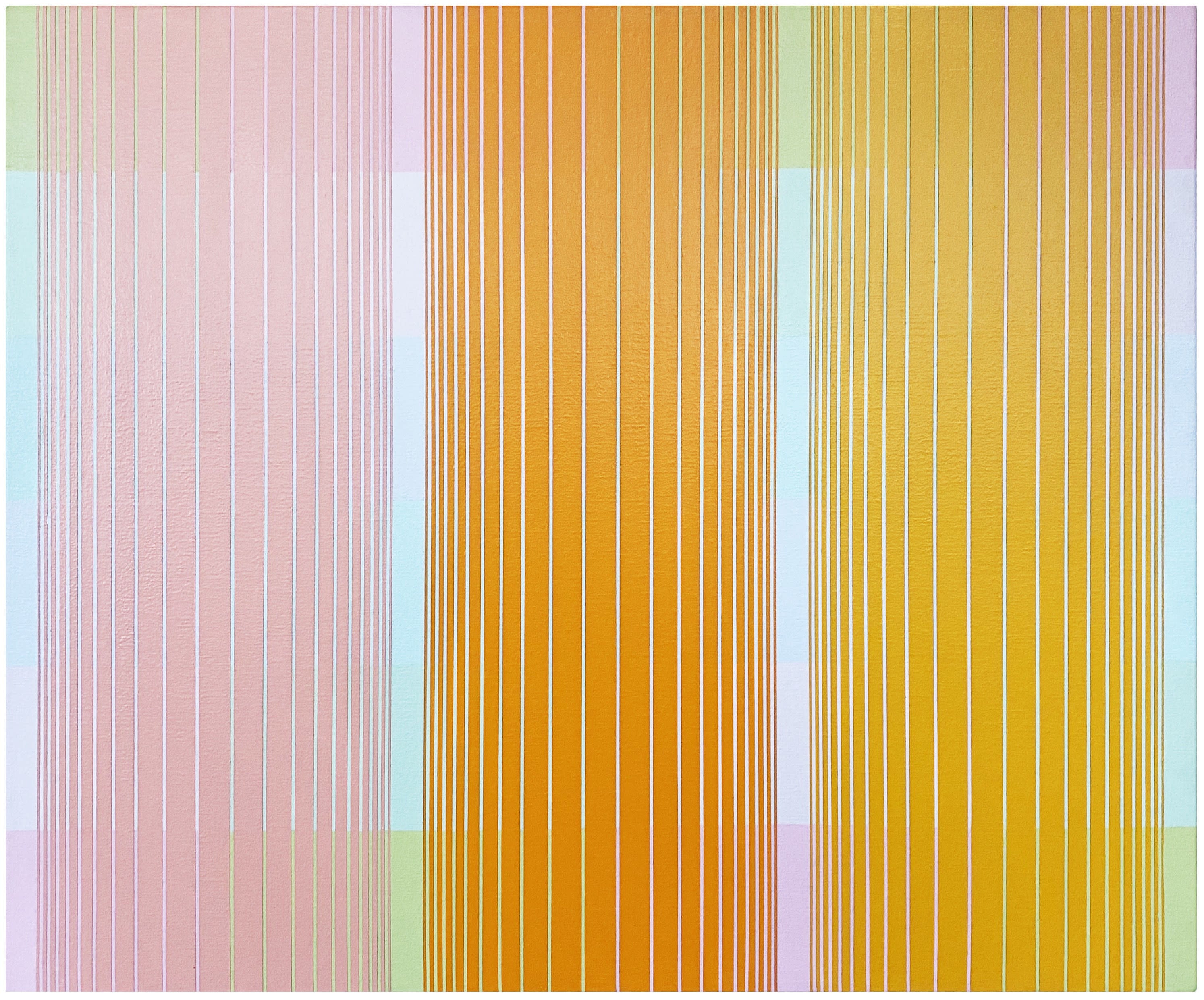 16987, Richard Anuszkiewicz, Trisected: Yellow to Pink, 1976