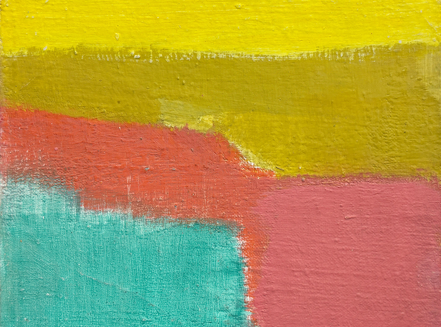 16843, Carl Holty, Color Theory #656 Yellow, Pink, Green, Blue, White, 1963