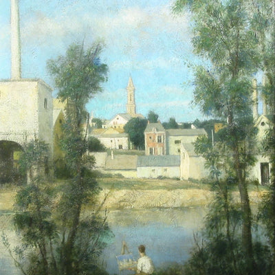 14842, John Koch, Village by the River, c. 1940