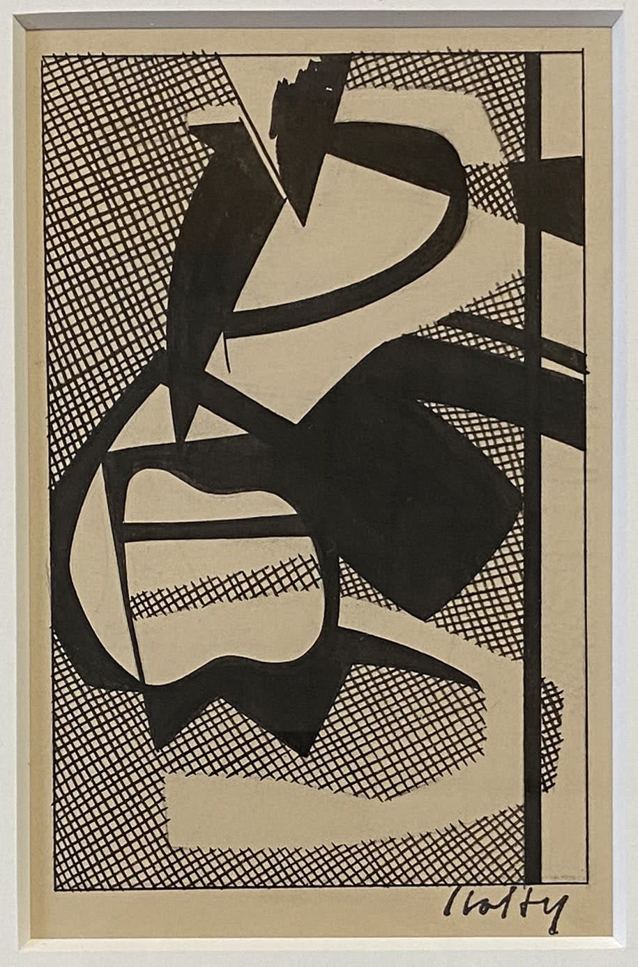 17030, Carl Holty, Ink Study V B Sketchbook #4, c. 1935