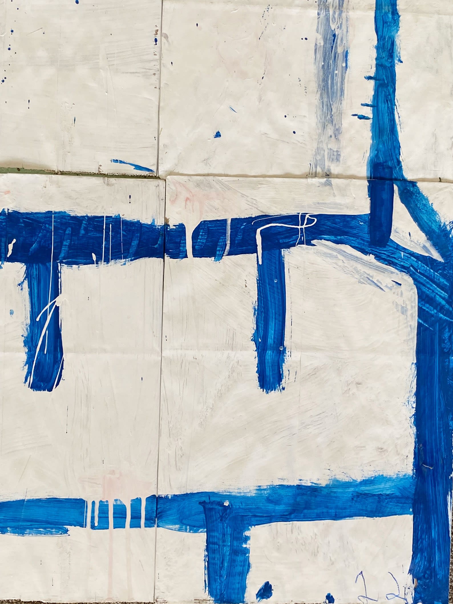 17441, Gary Komarin, Cake Stacked, Blue on Creme and White, 2022