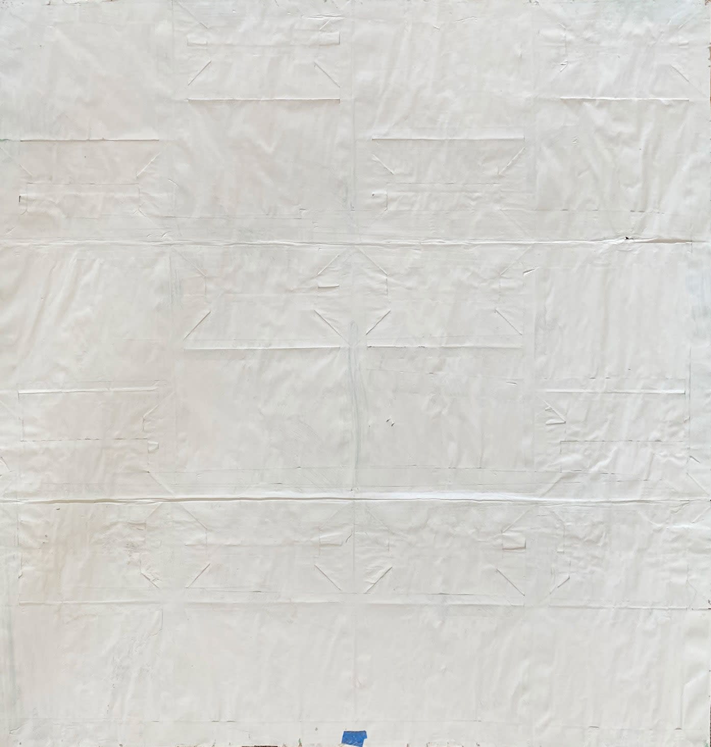 17441, Gary Komarin, Cake Stacked, Blue on Creme and White, 2022