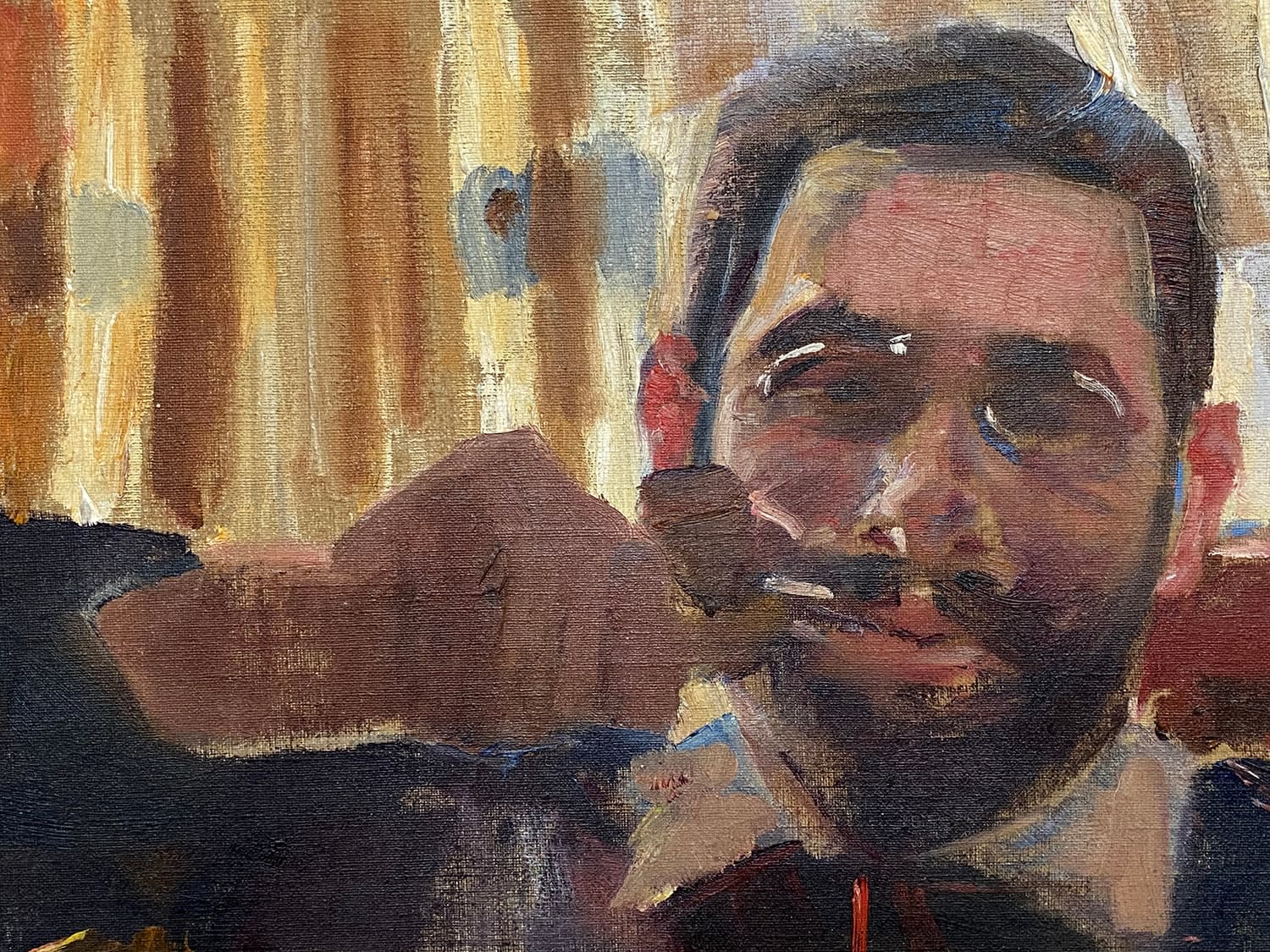 16571, Frederick Trapp Friis, Man Smoking a Pipe