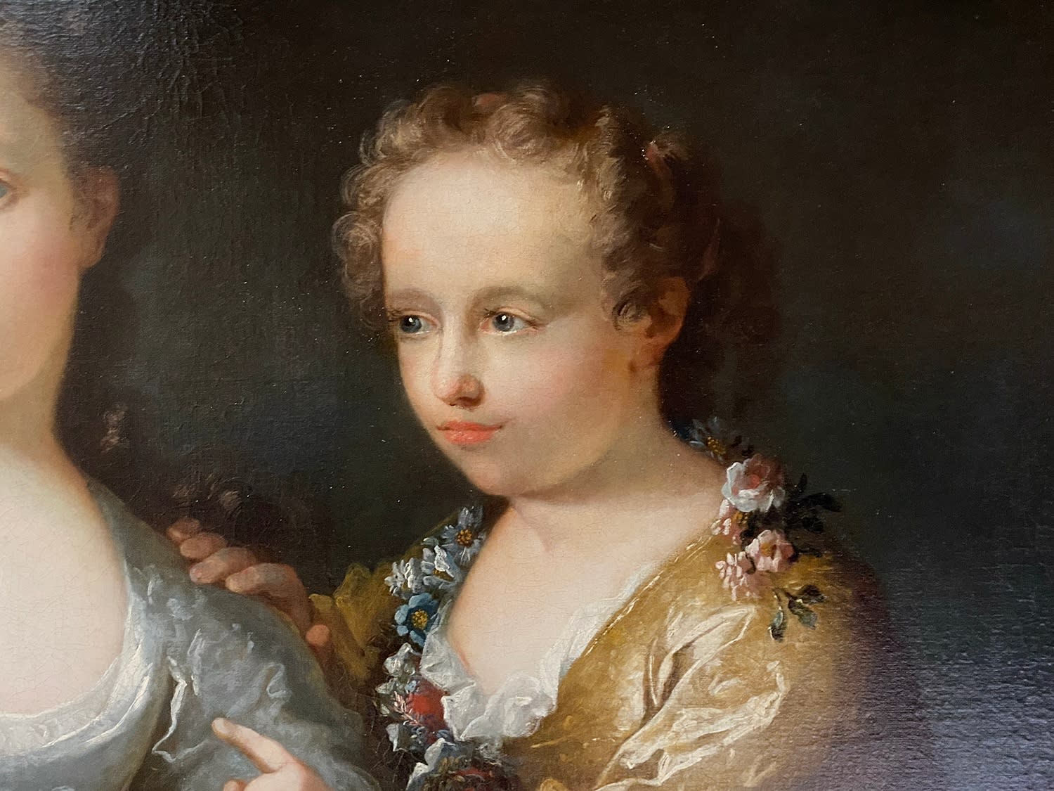 18302, Robert Tournières, Portrait of Three Children with a Parakeet