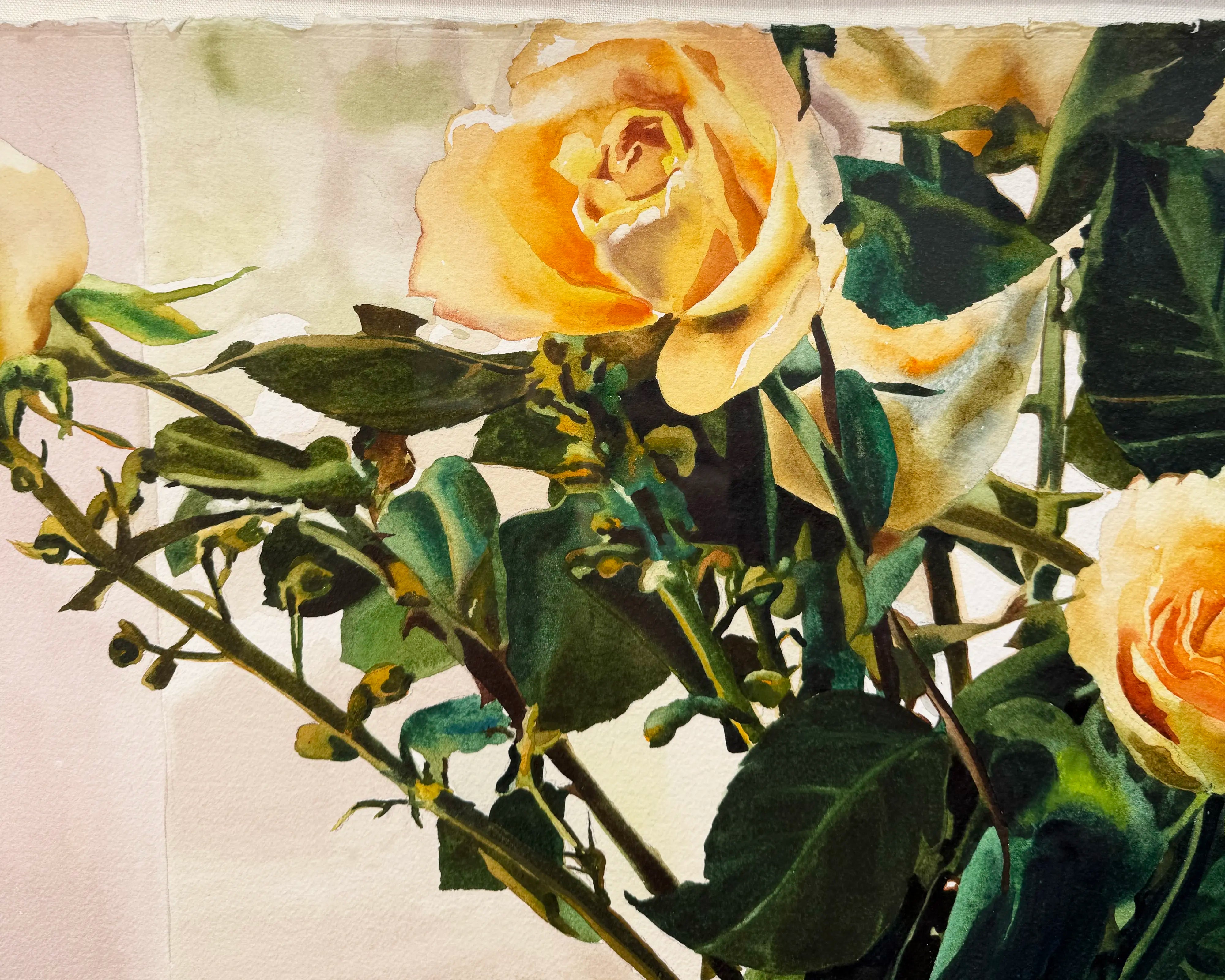 18842, Carolyn Brady, Blue Fountain/Cream Roses, 1989