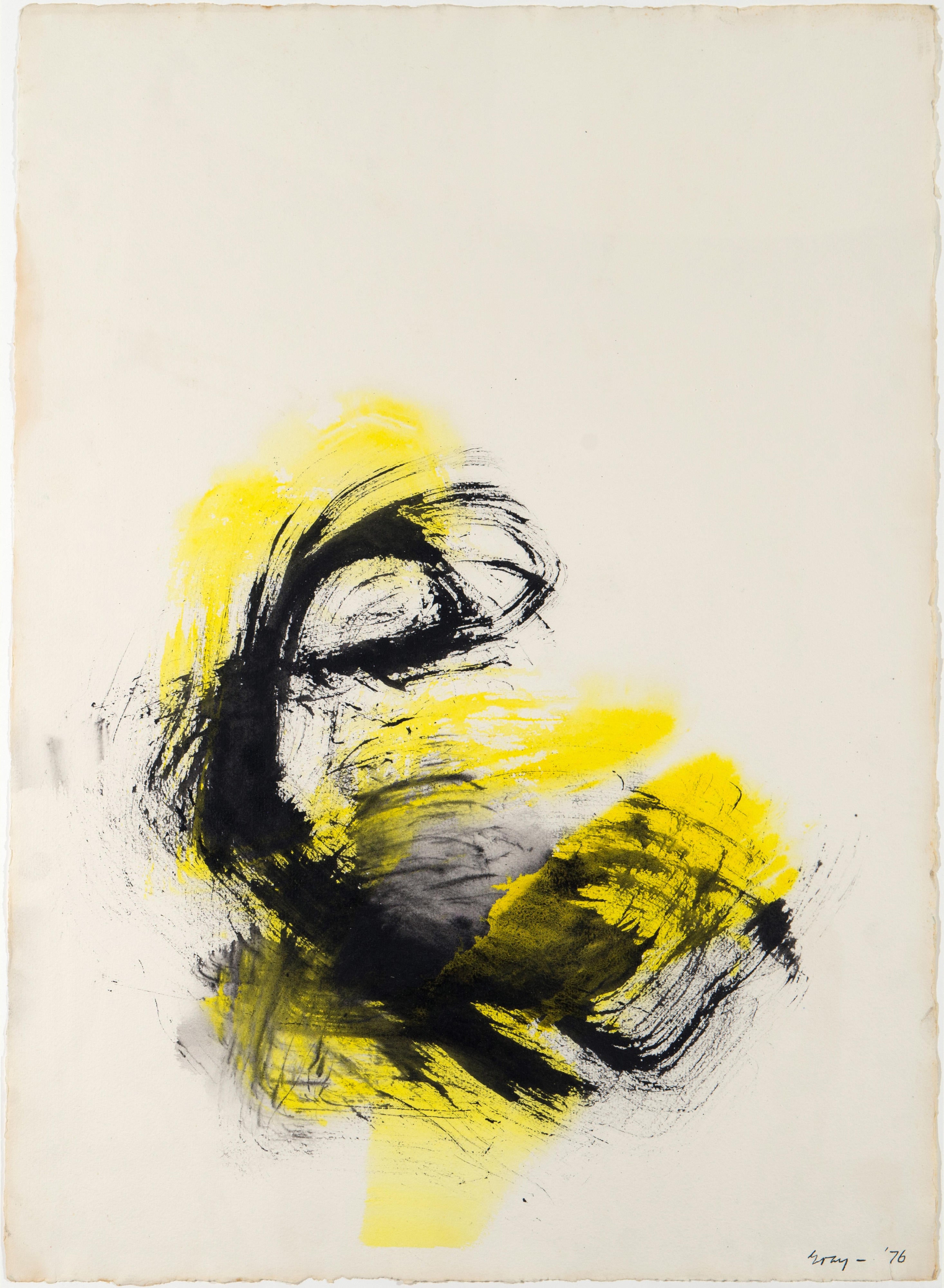 17339, Cleve Gray, Gesture: Yellow, Black, 1976