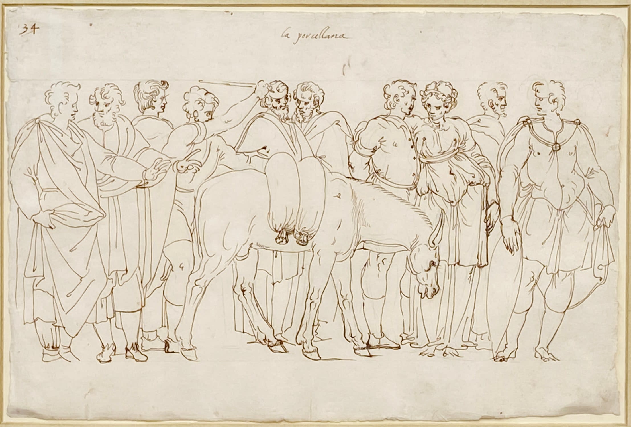 16014, Ercole Setti, La Porcellana: A Market Scene of Porcelain Vendors, 16th century