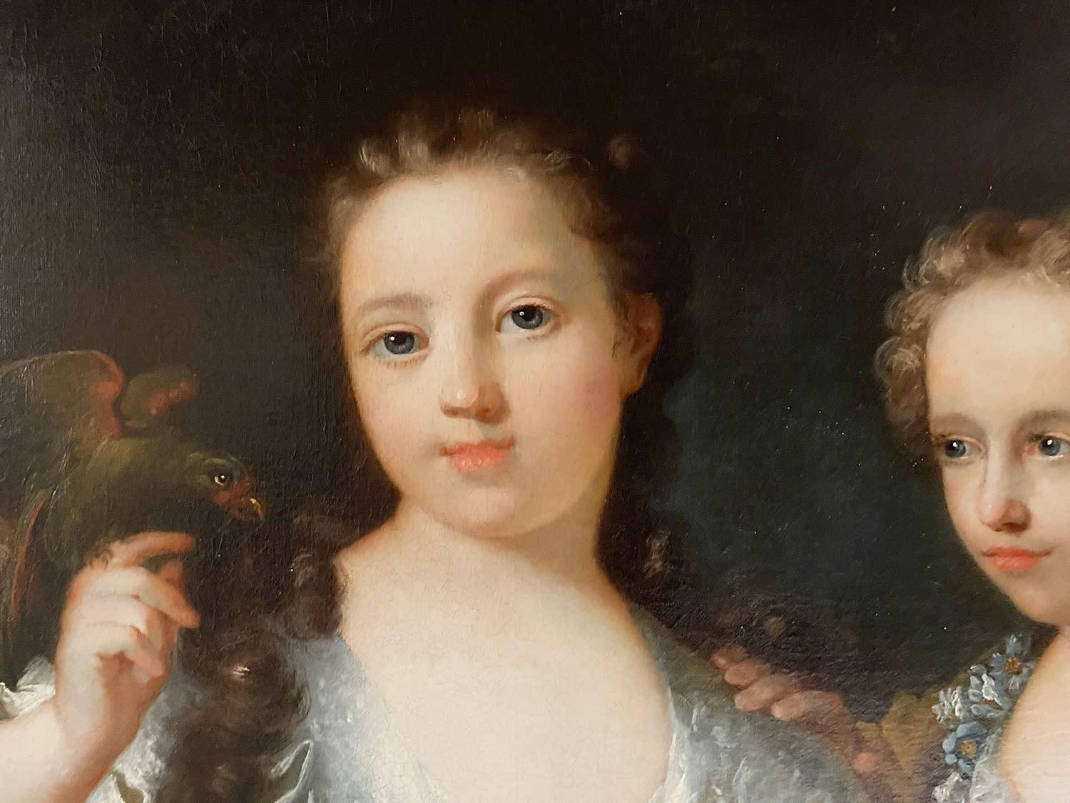18302, Robert Tournières, Portrait of Three Children with a Parakeet