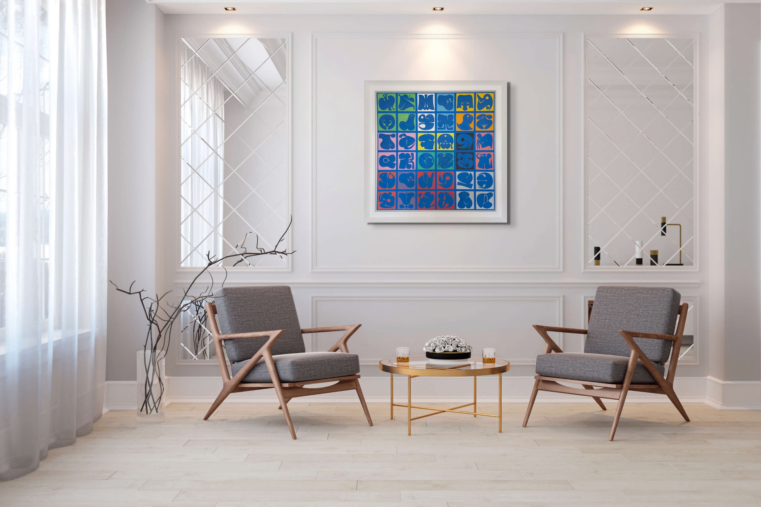 18024, Takeshi Kawashima, Untitled Grid, circa 1965