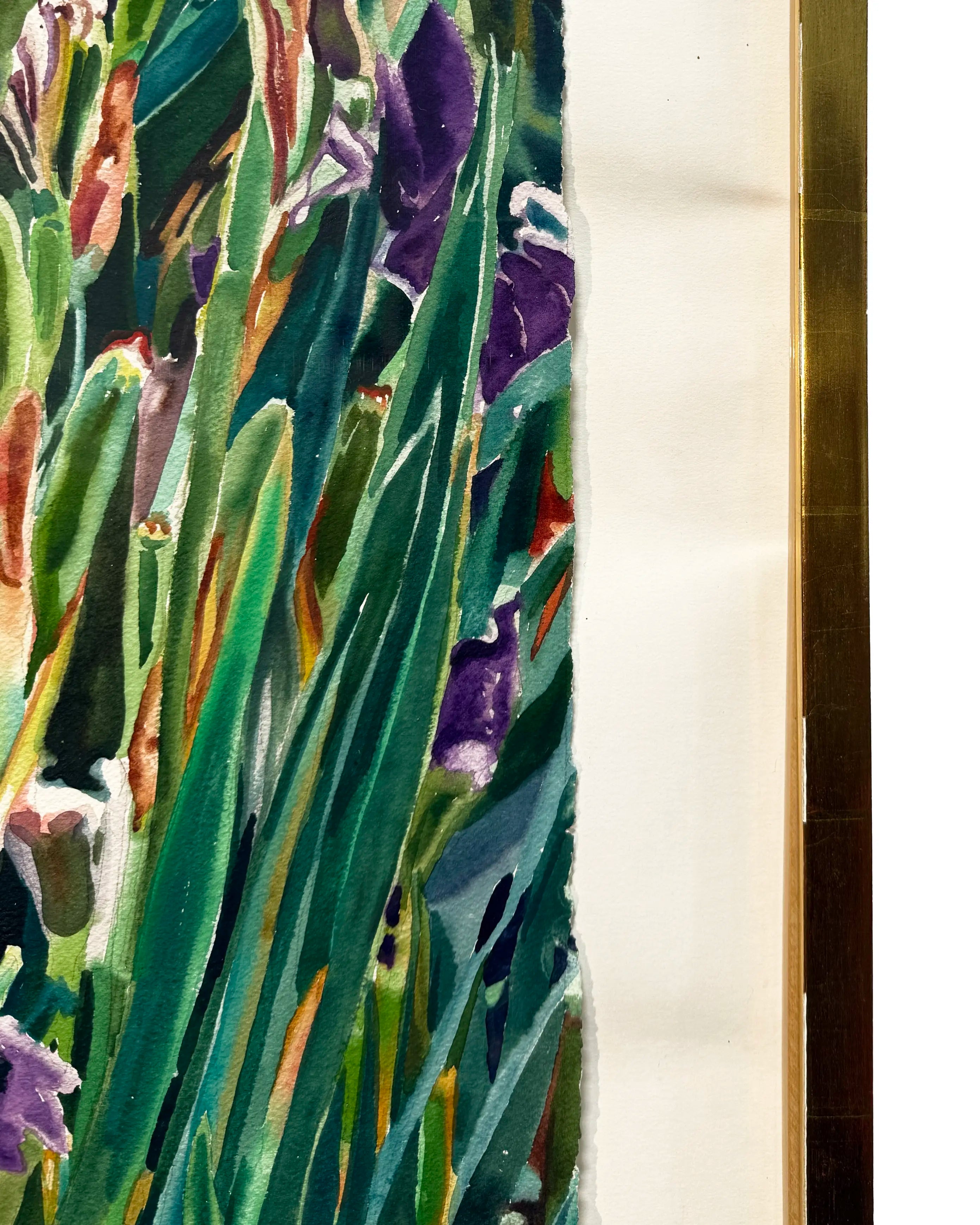 18839, Carolyn Brady, Irises/Chateau Vullierens-Sur-Morges, 1992