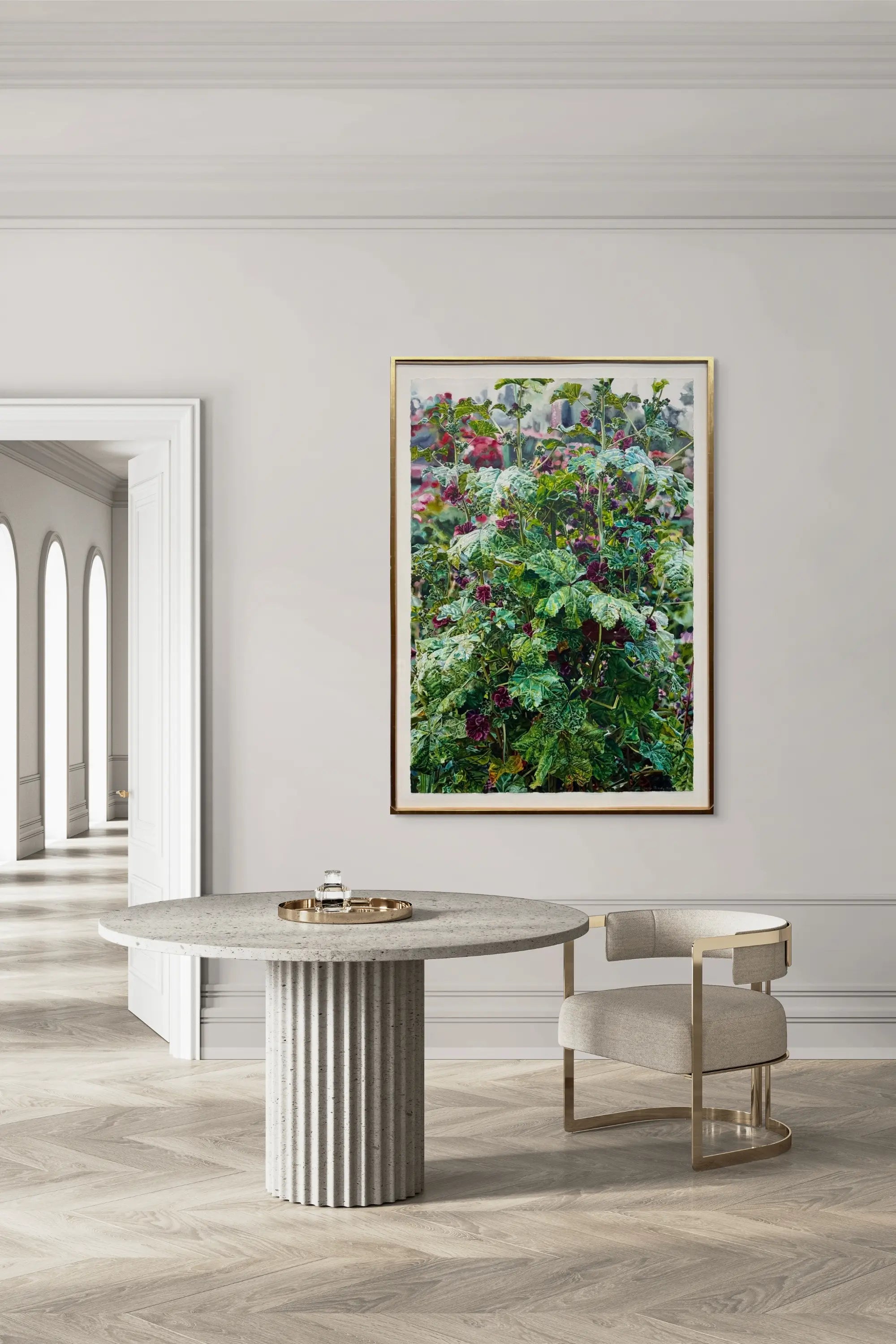 18844, Carolyn Brady, Giant Purple Mallow, Giverny, 1995