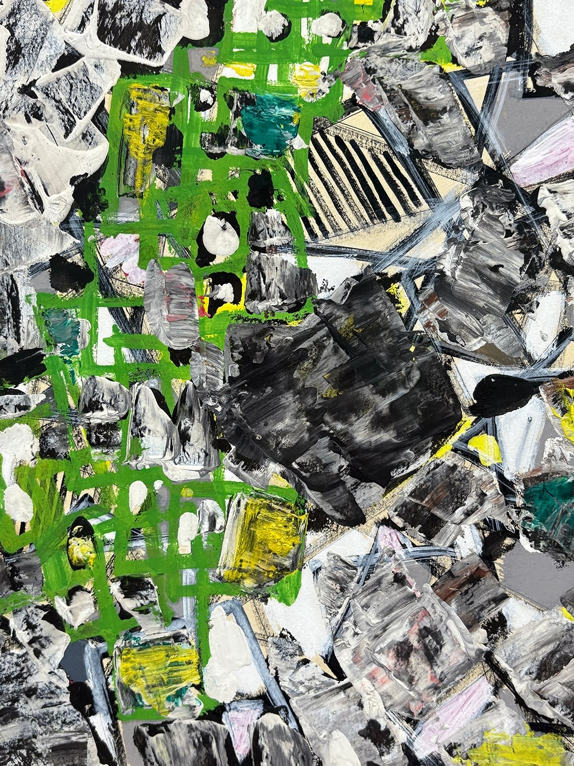 14762, Natalia Dumitresco, Yellow and Green Composition, circa 1950's