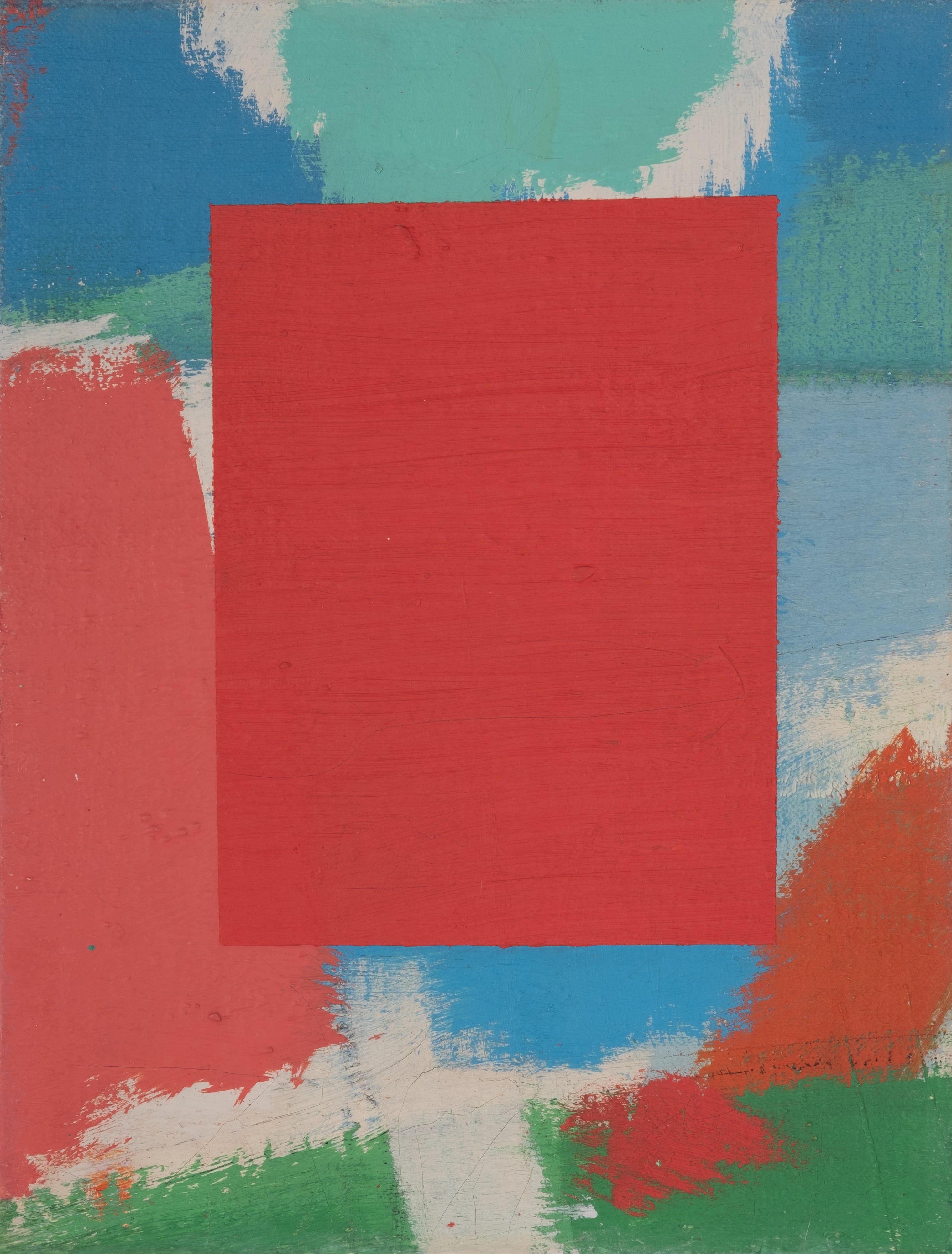 16850, Carl Holty, Color Theory Red Square #10, c. 1955