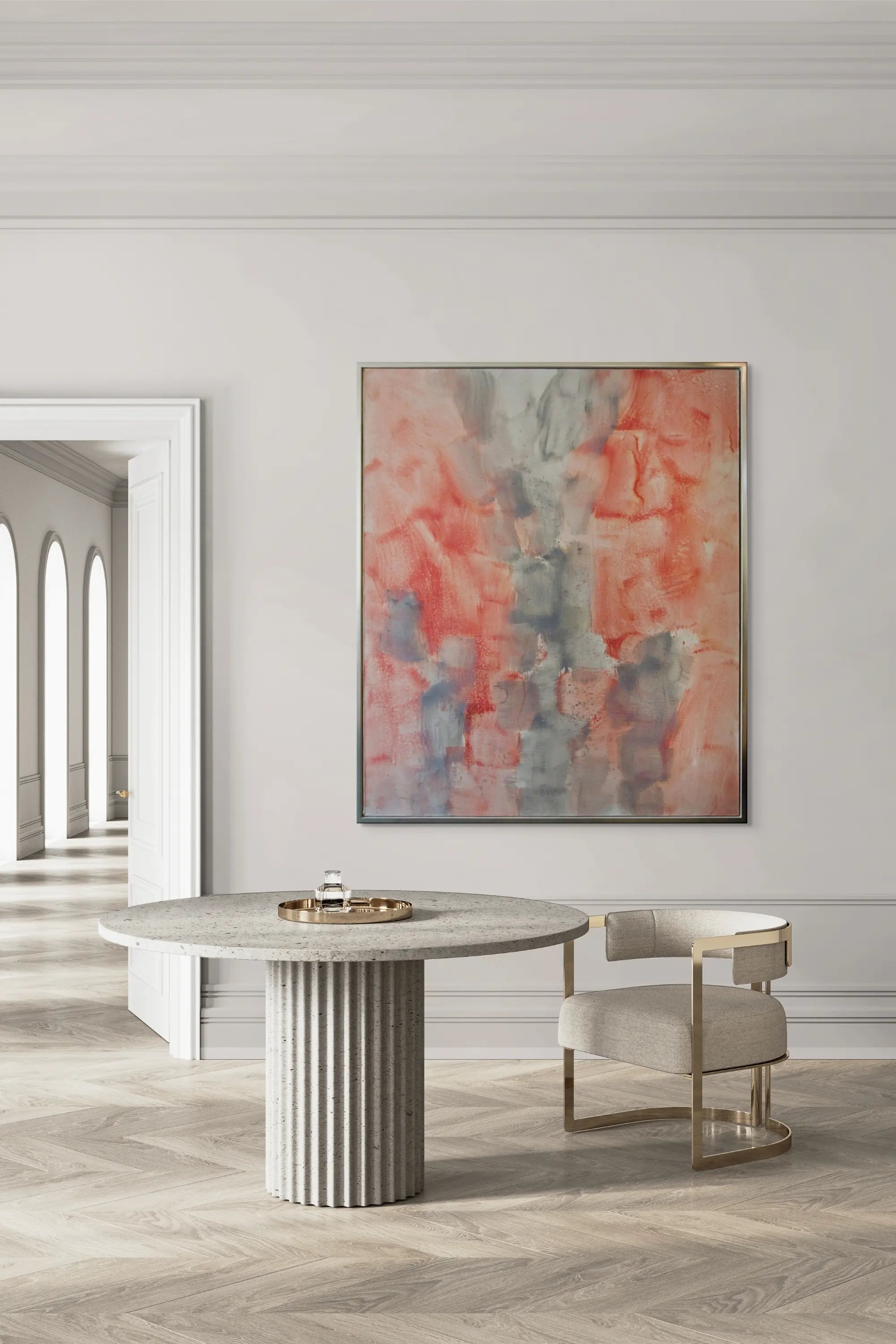 15134, Carl Holty, Pink, Gray, 1972