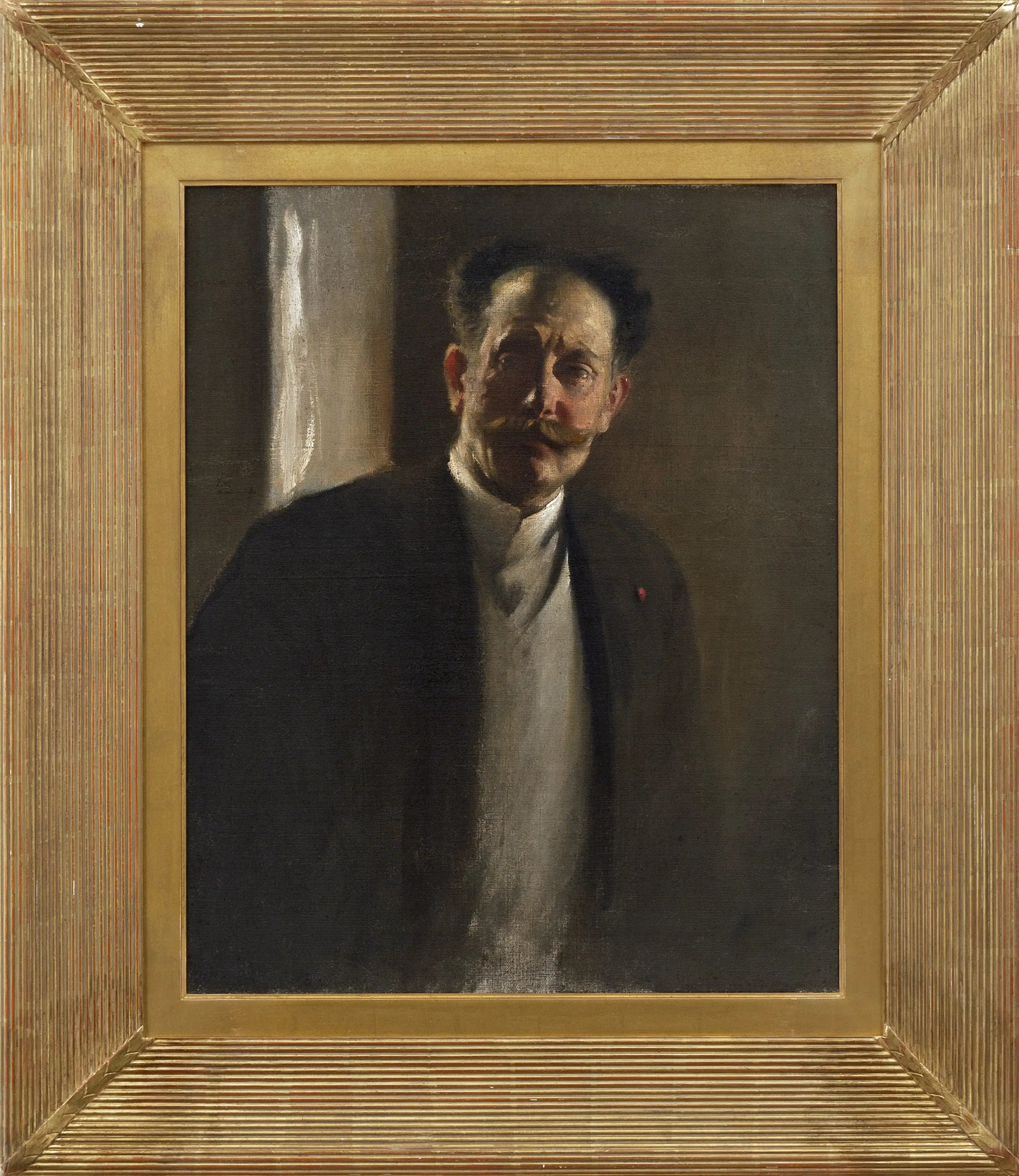 00418, John White Alexander, Study of a Man (with moustache), mid 1890s