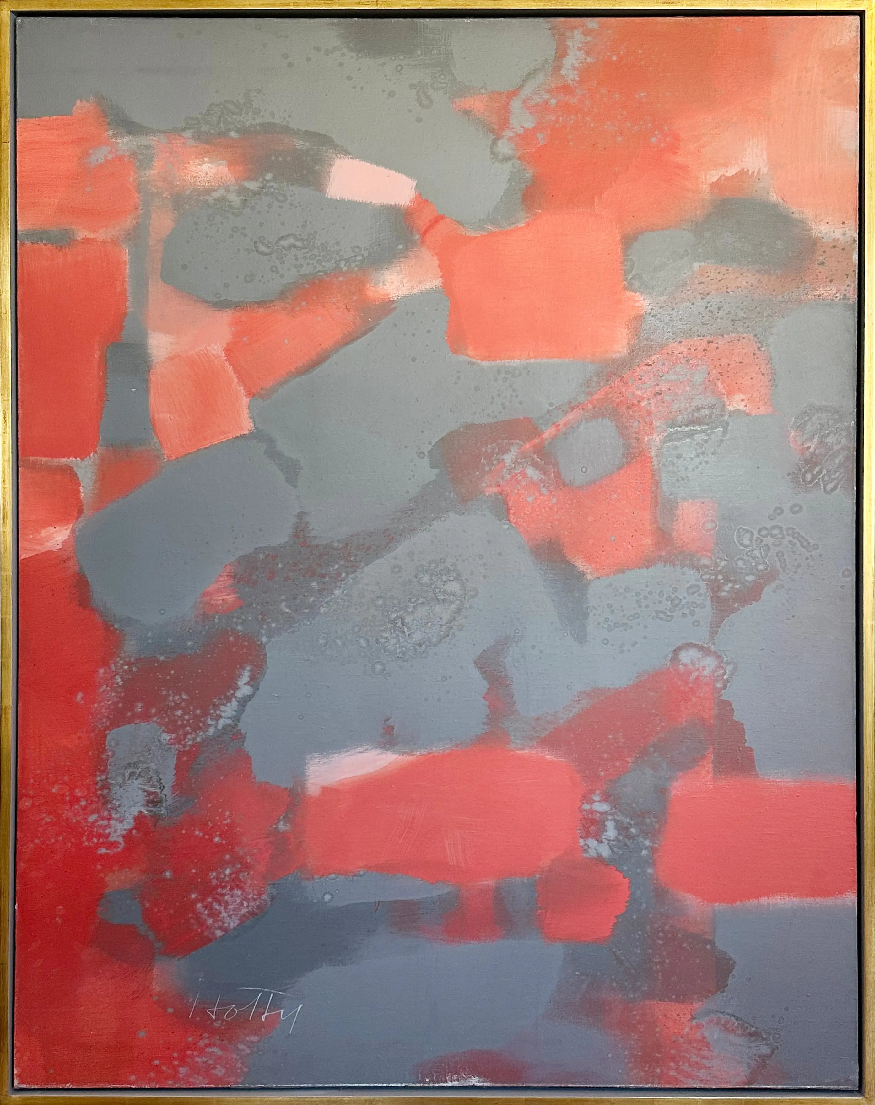 17121, Carl Holty, Red, Gray, 1966