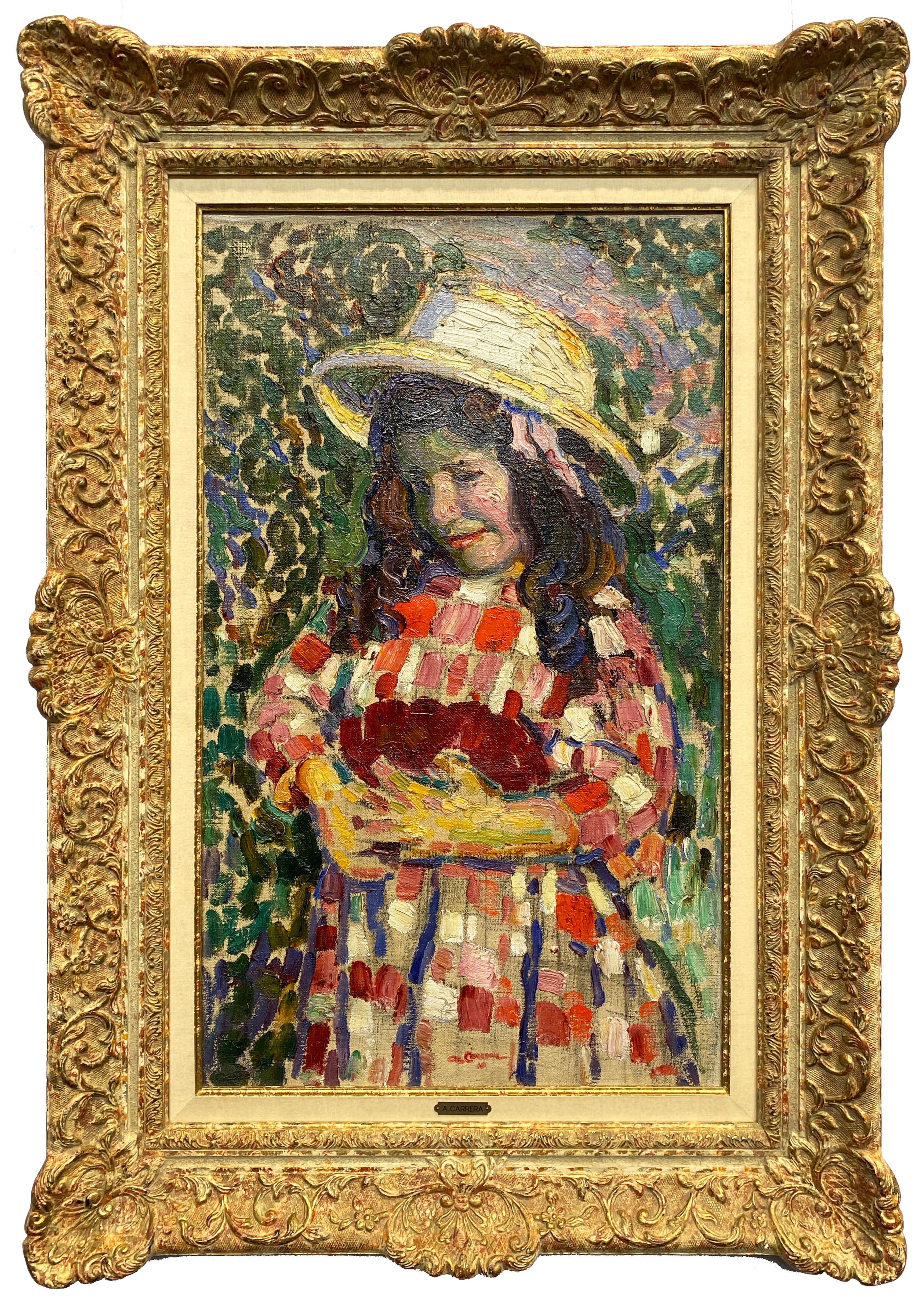 18587, Augustin Carrera, Girl Gathering Flowers, 1910