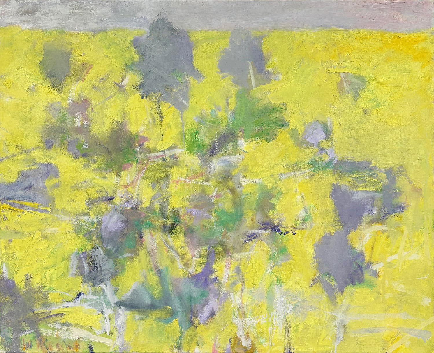 18723, Wolf Kahn, Foliage in a Lemon-Yellow Surround, 2004