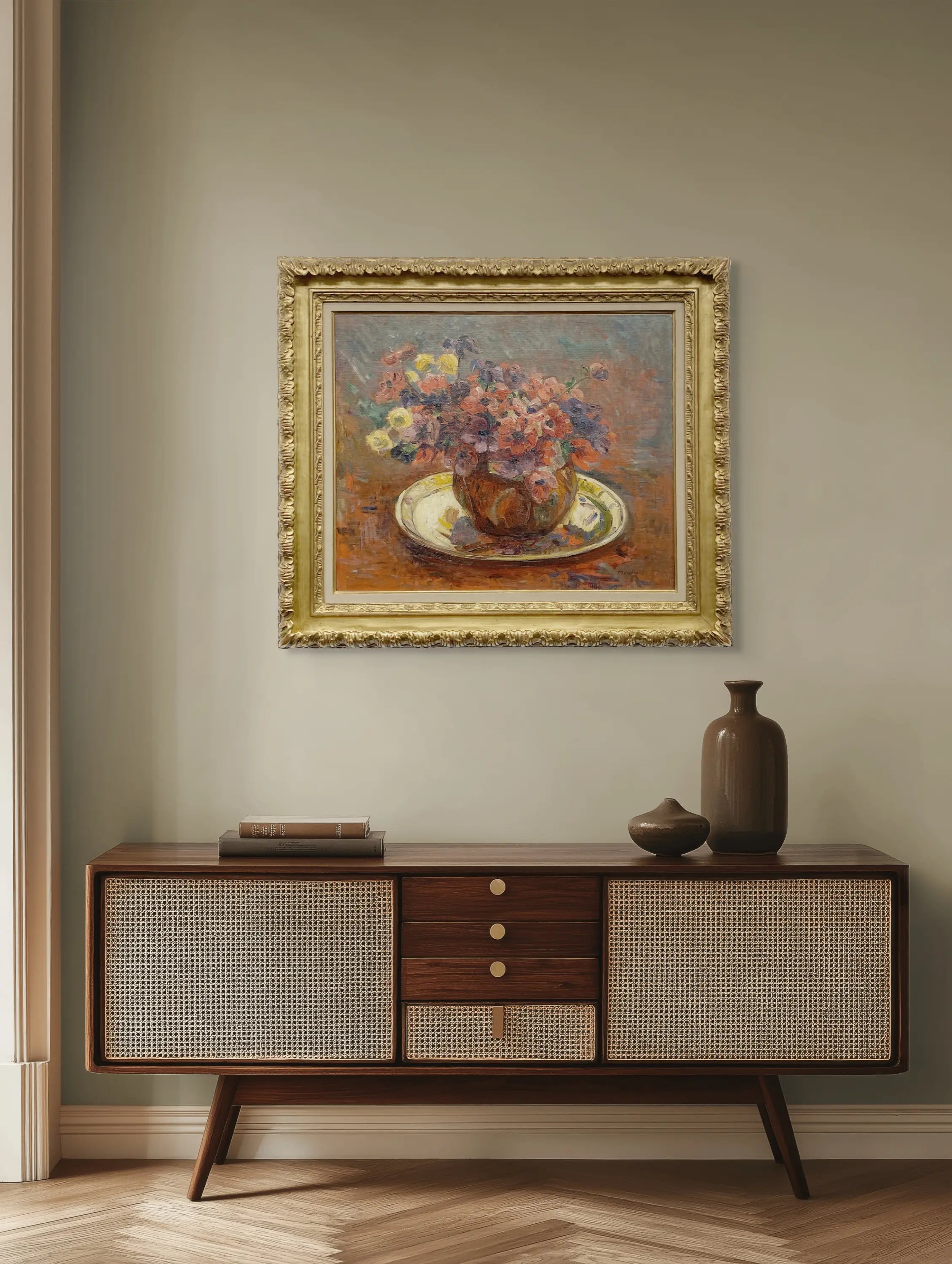 14748, Georges Daniel de Monfreid, Floral Still Life with Brass Platter, Circa 1905-1909