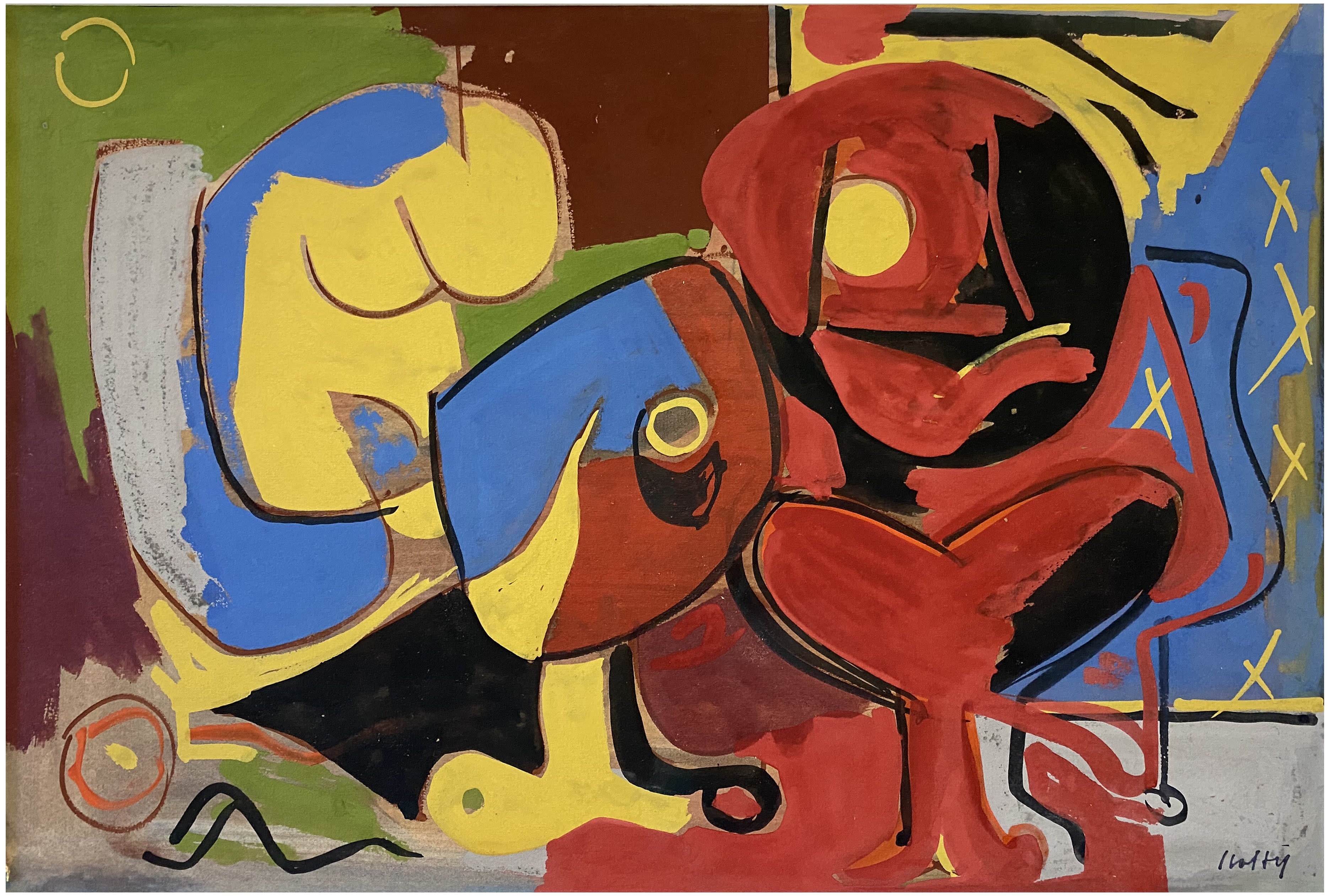 16869, Carl Holty, Figure Composition #1, c. 1930’s
