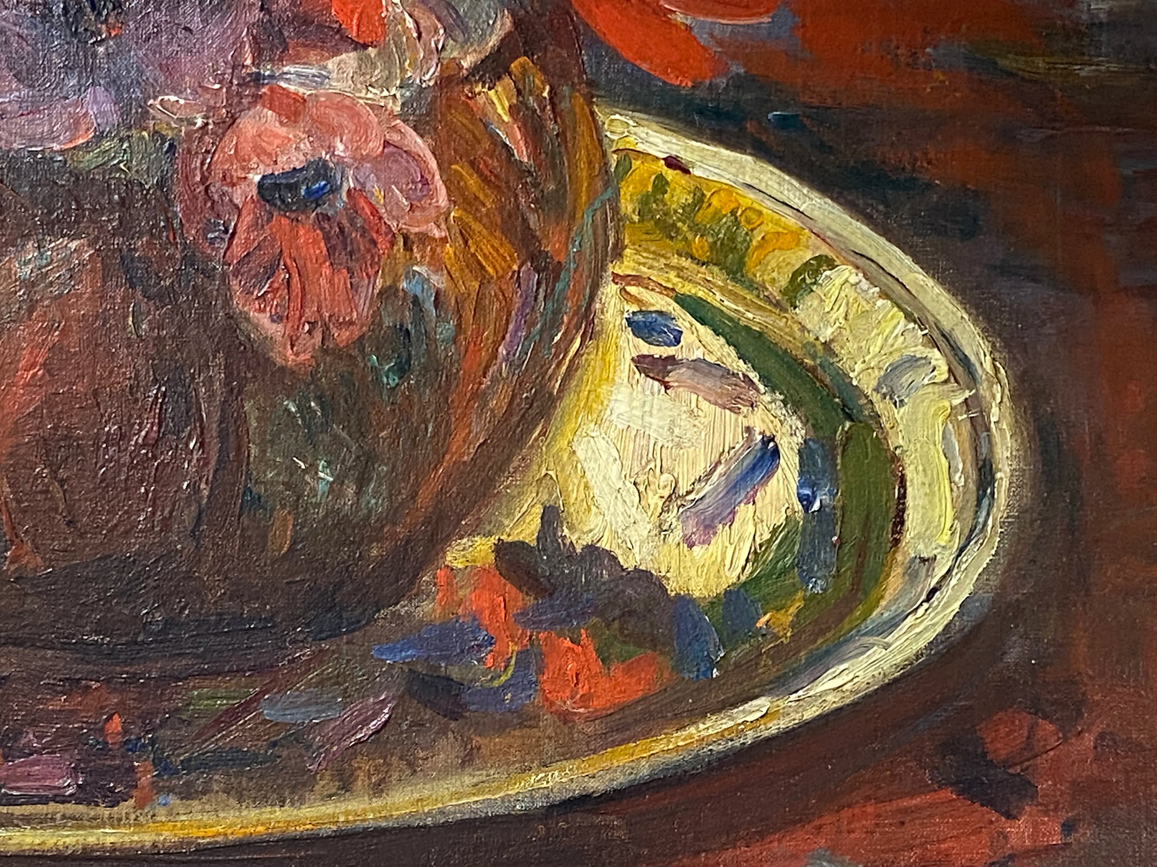 14748, Georges Daniel de Monfreid, Floral Still Life with Brass Platter, Circa 1905-1909
