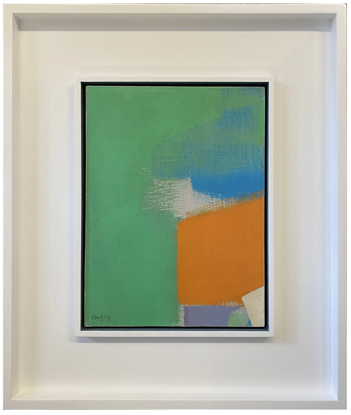 16840, Carl Holty, Color Theory #567 Orange, Green, Blue, Lavender, 1970