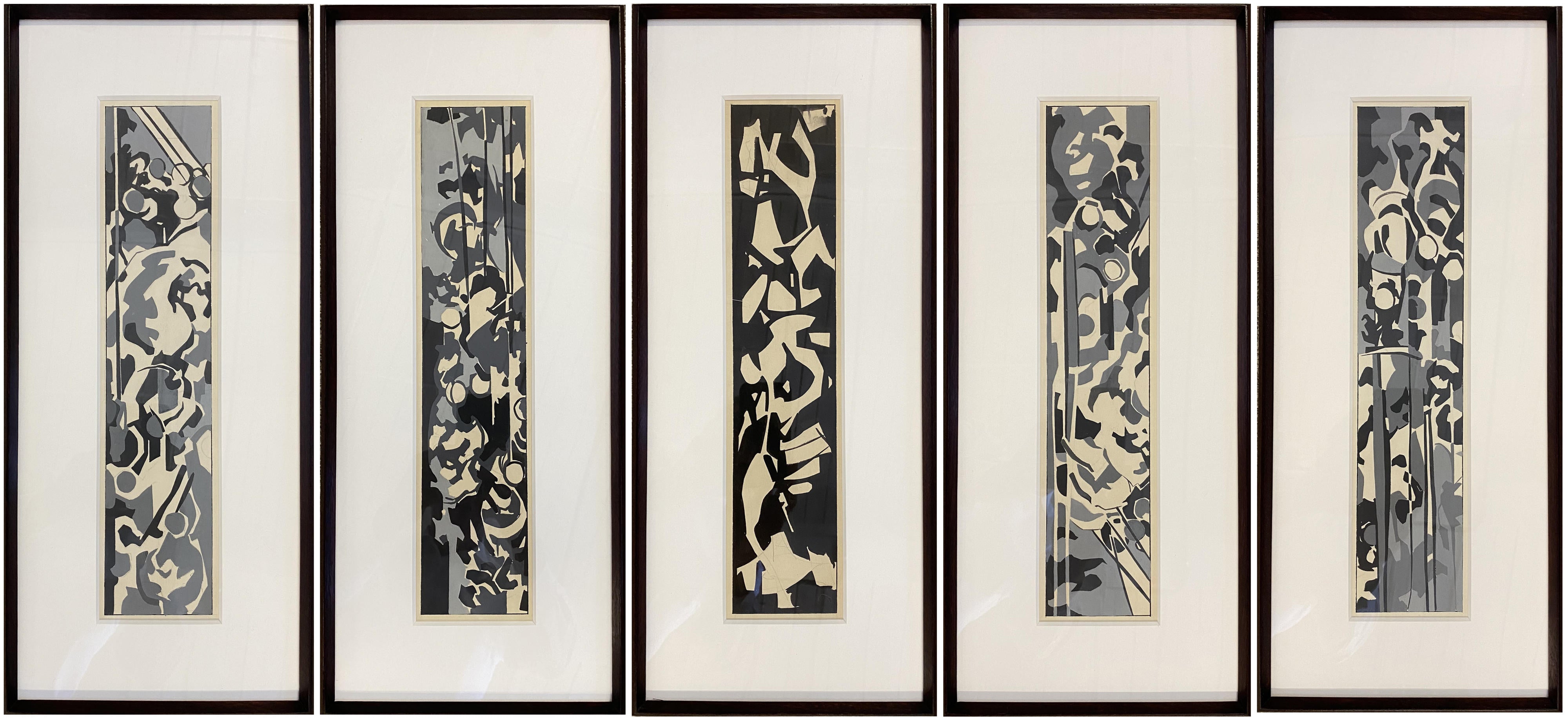 16866, Carl Holty, Studies en Grisaille #999, 5 parts, ND