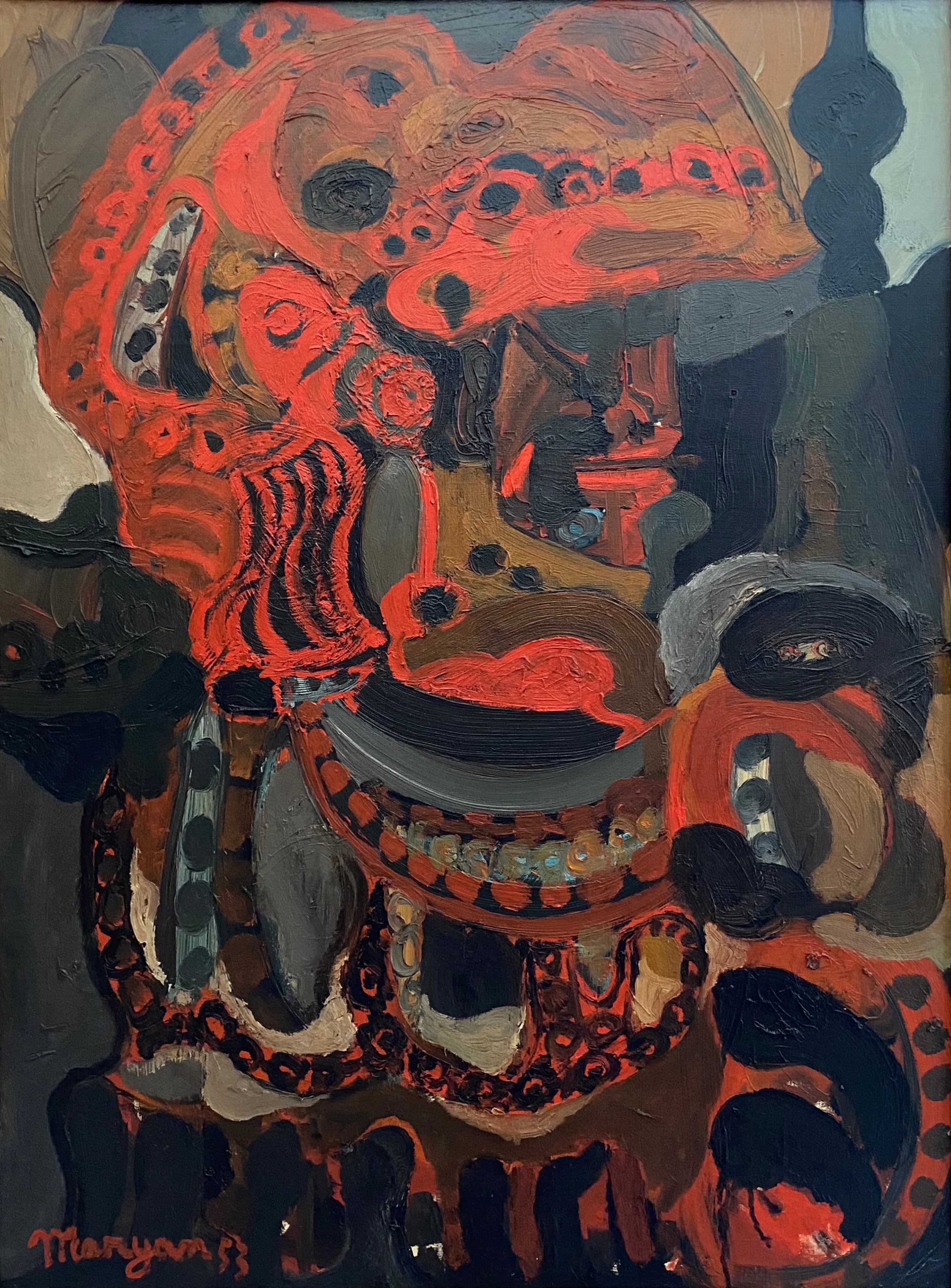 15558, Pinchas Maryan, Orange Helmet, 1953