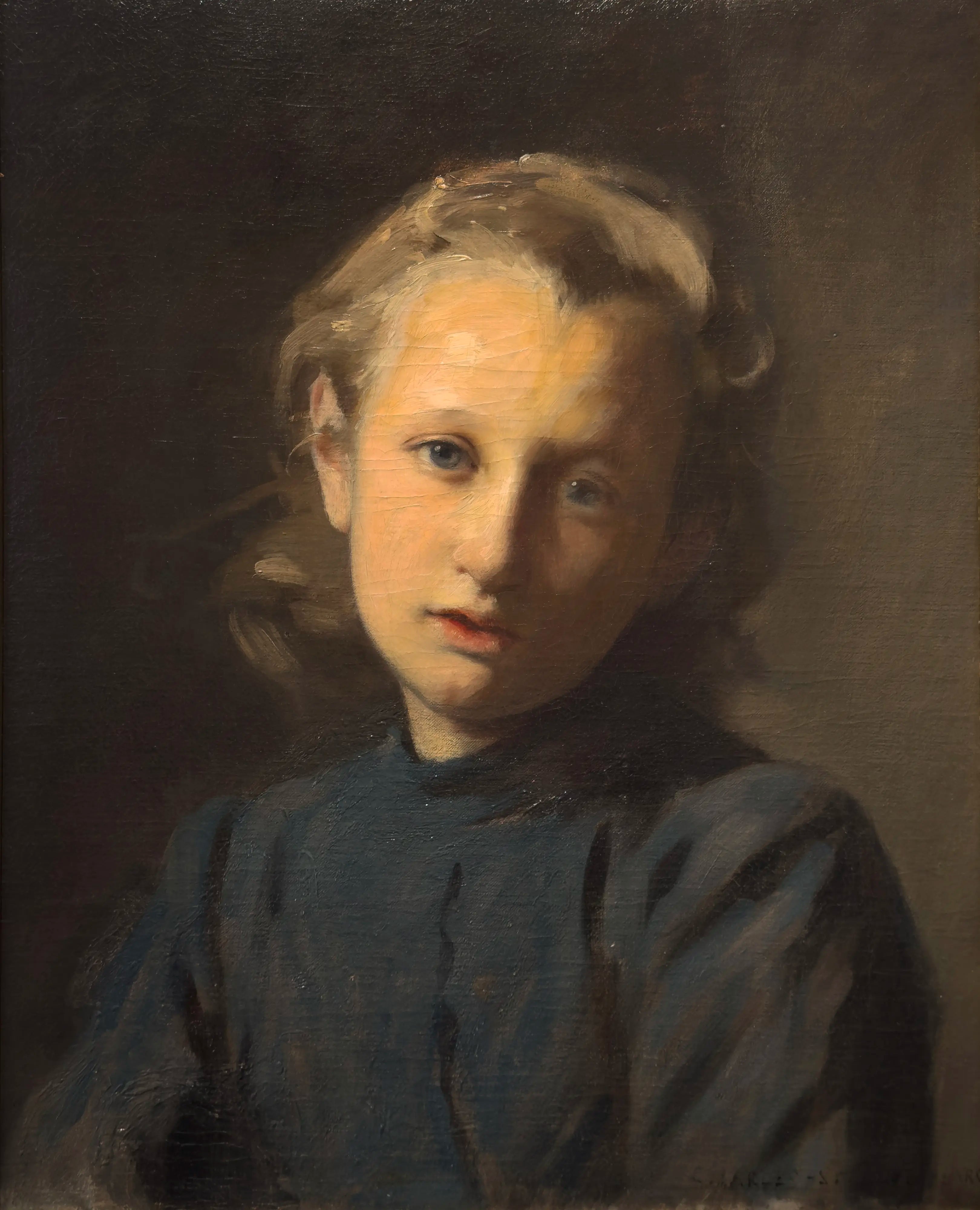 18800, Charles Sprague Pearce, Portrait of a Young Girl, circa 1880's