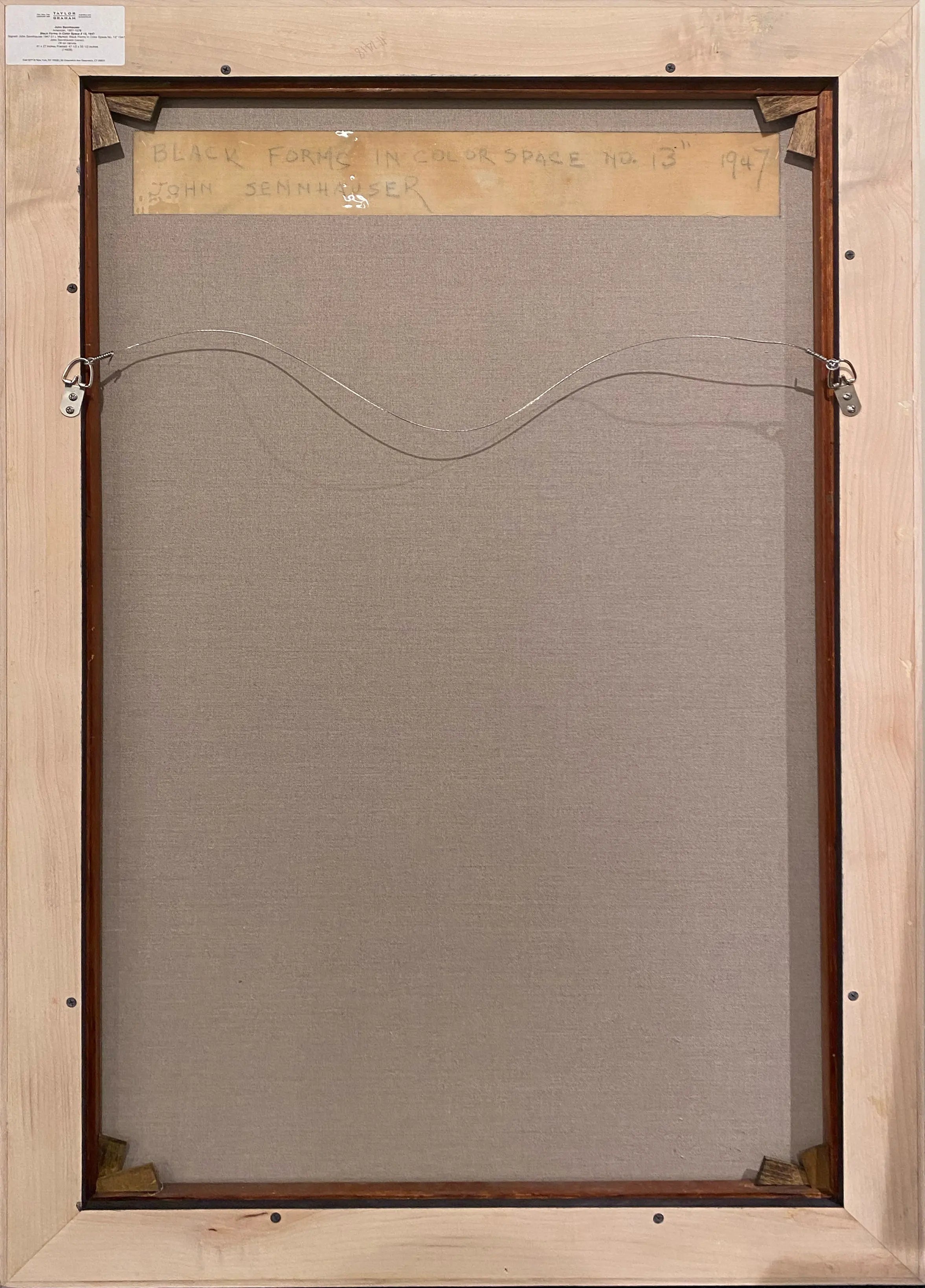 14938, John Sennhauser, Black Forms in Color Space # 13, 1947