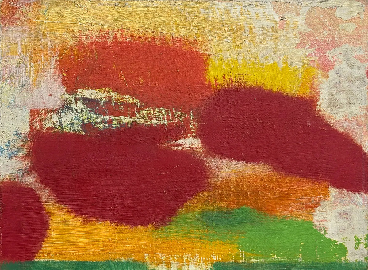 16835, Carl Holty, Color Theory: Skyfire #1028 Green, Orange, Yellow, Red, c. 1950