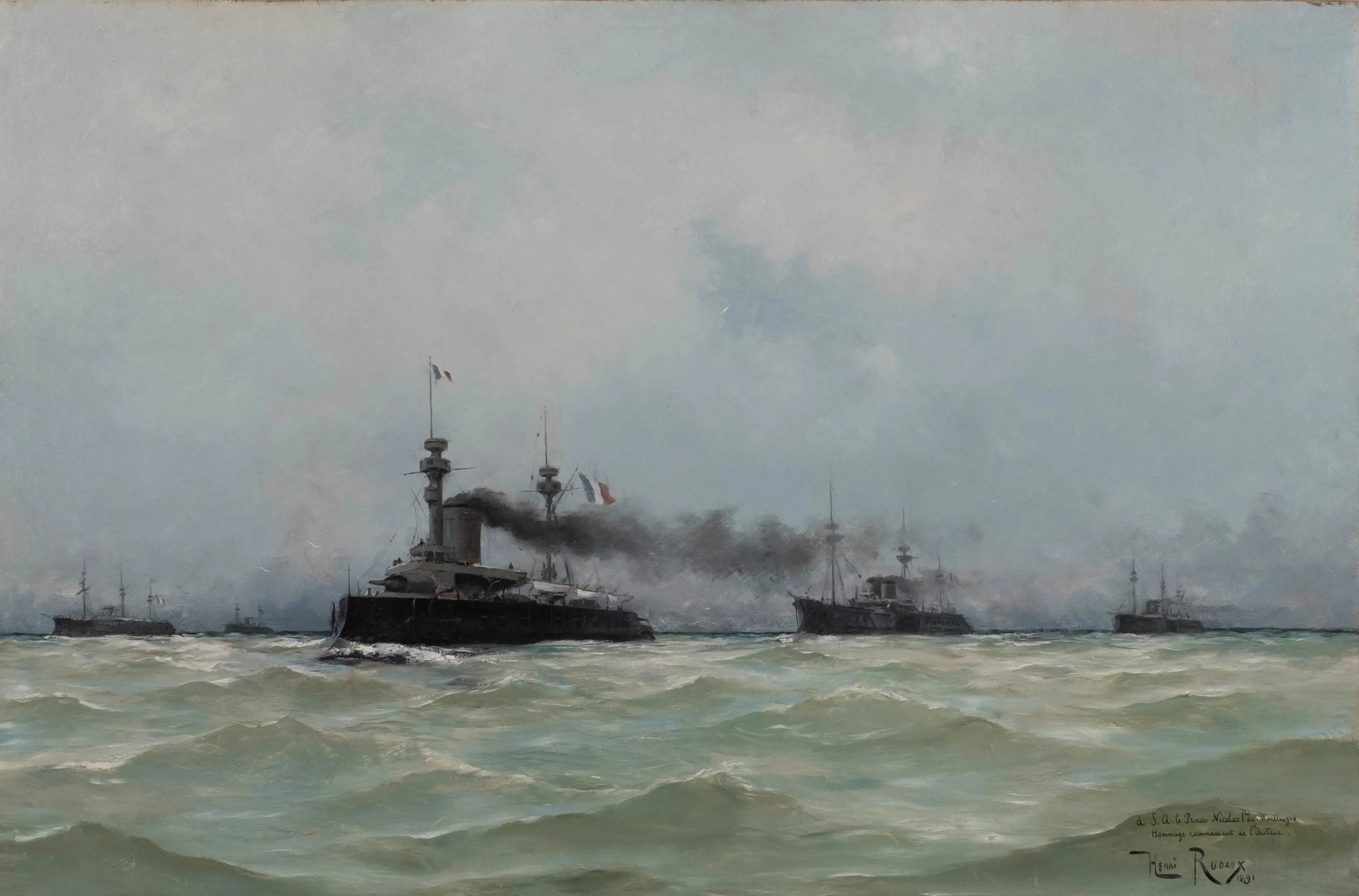14926, Henri Edmond Rudaux, French Battleships at Sea, 1891